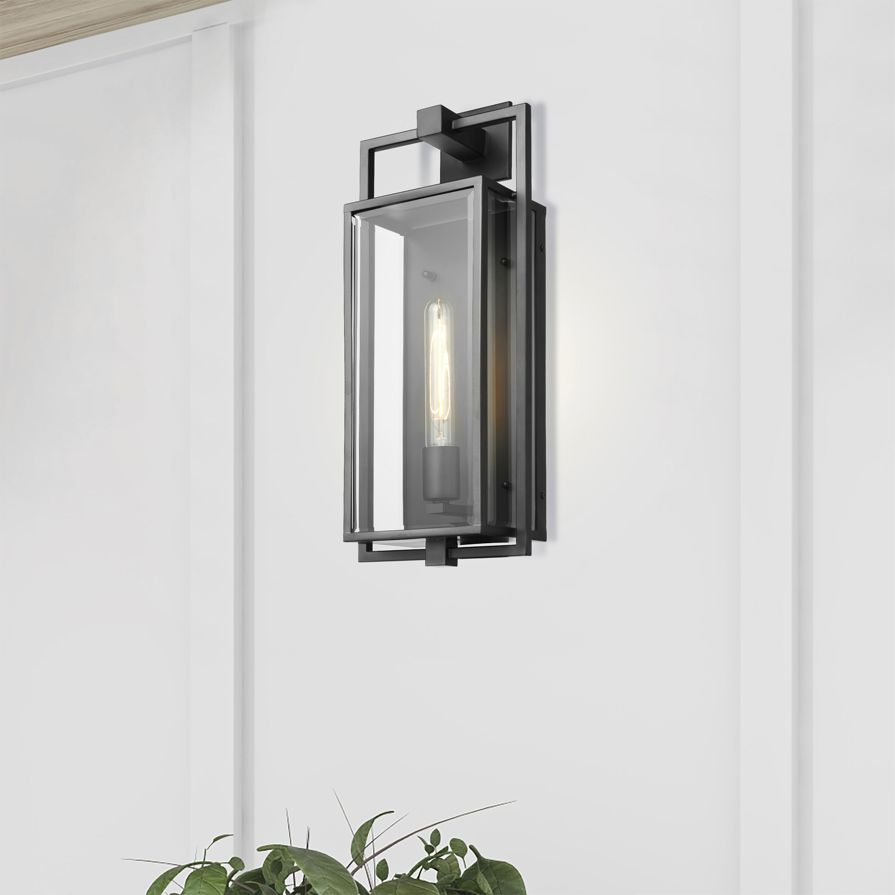 Exhibit 1 Light 20 inch Matte Black Outdoor Wall Sconce