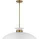 Perkins 1 Light 24 inch Matte White/Burnished Brass Pendant Ceiling Light