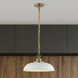 Colony 1 Light 15 inch Matte White/Burnished Brass Pendant Ceiling Light