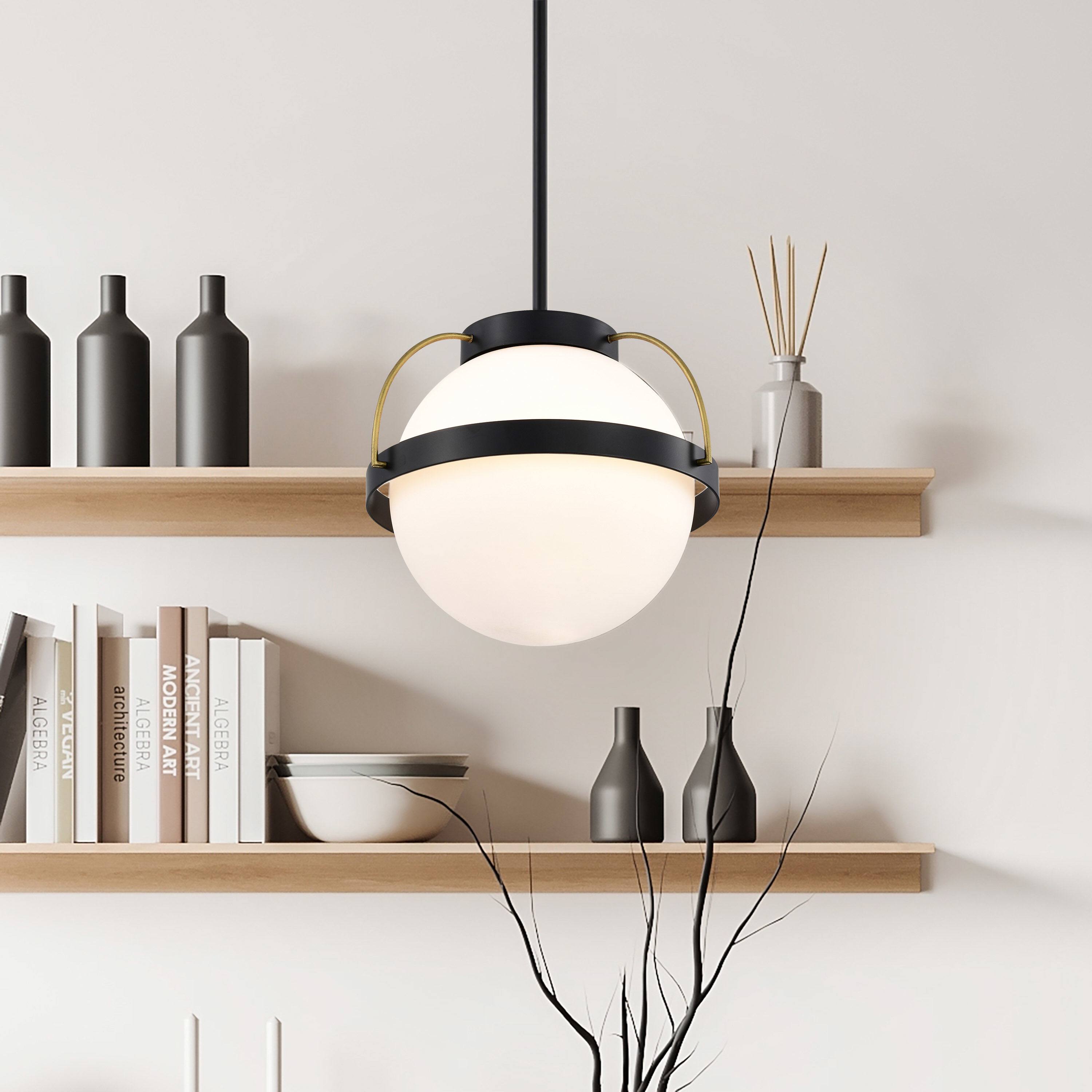 Lakeshore 1 Light 13 inch Matte Black Pendant Ceiling Light