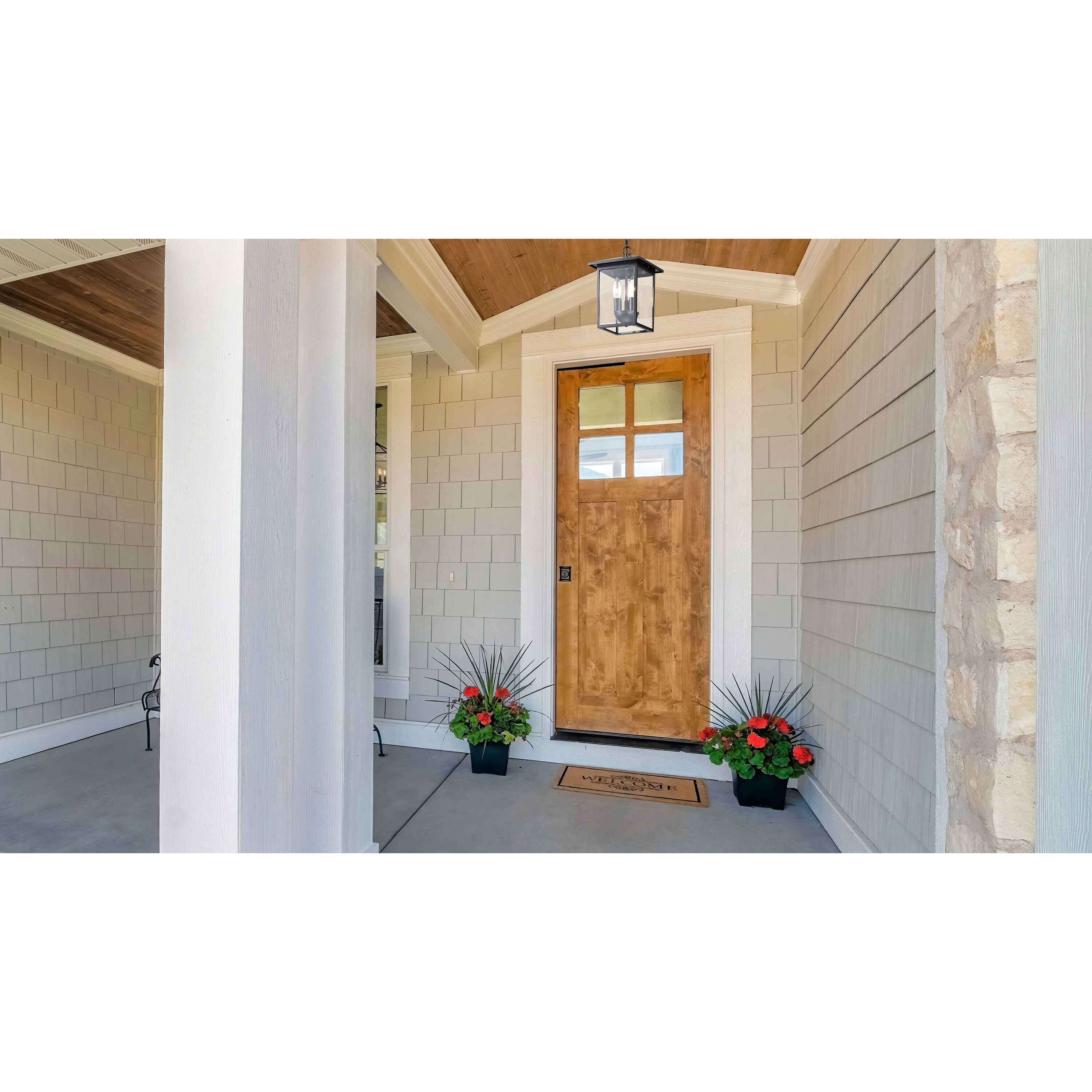 Jamesport 8 inch Matte Black Outdoor Hanging Lantern