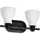 Russel 2 Light 14.75 inch Matte Black Vanity Light Wall Light