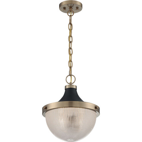 Faro 1 Light 13 inch Burnished Brass and Black Accents Pendant Ceiling Light