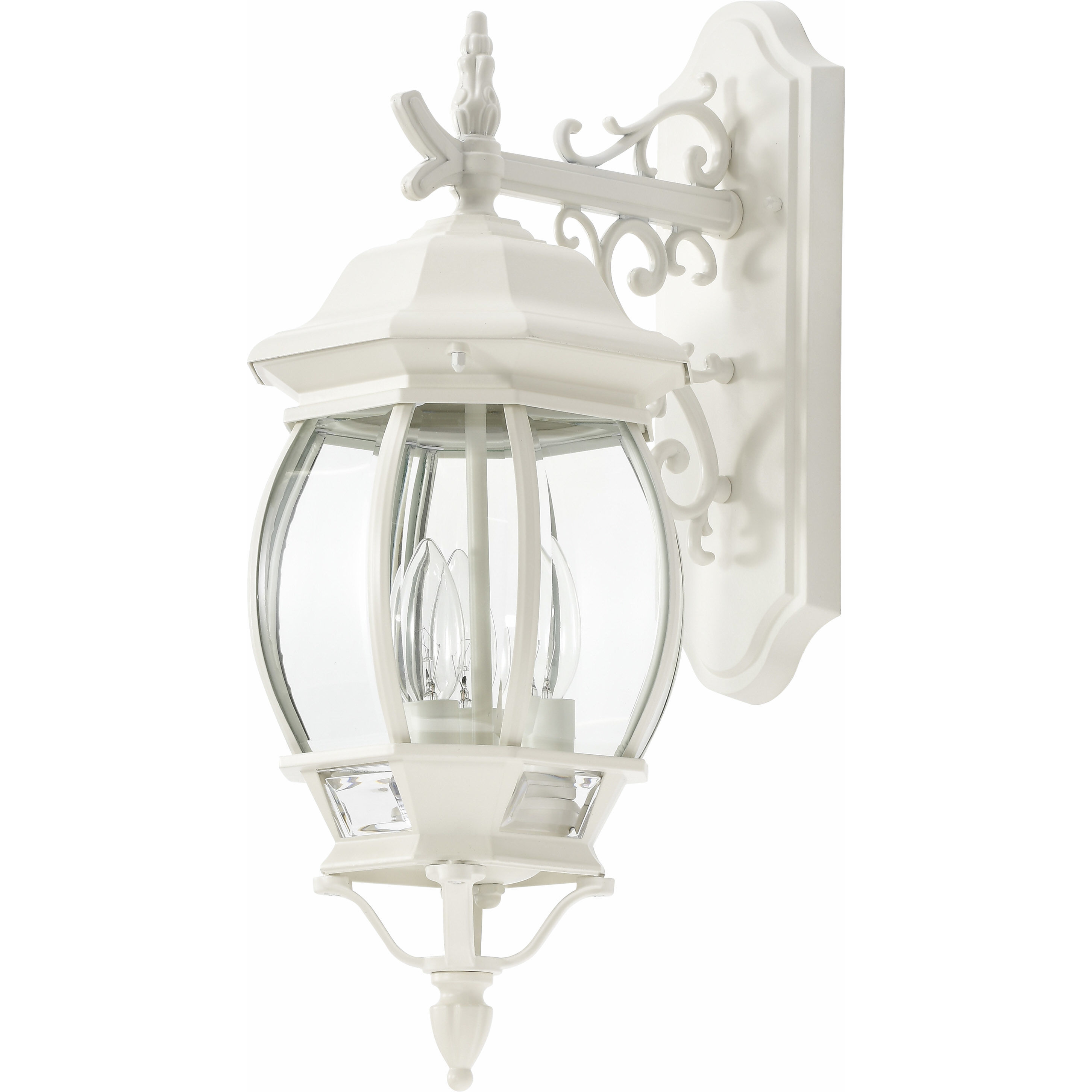 Central Park 3 Light 23 inch White Outdoor Wall Lantern