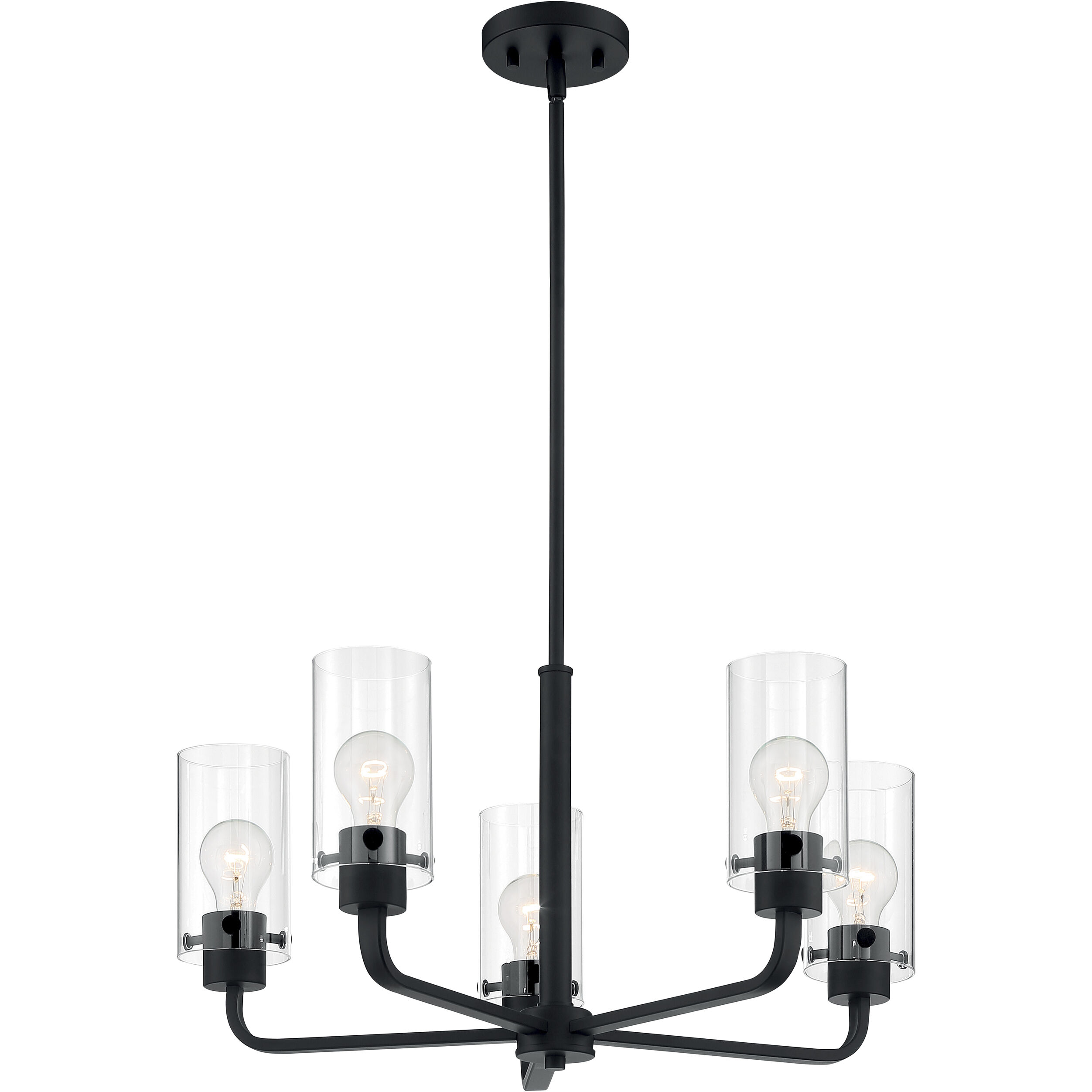 Sommerset 5 Light 24 inch Matte Black Chandelier Ceiling Light