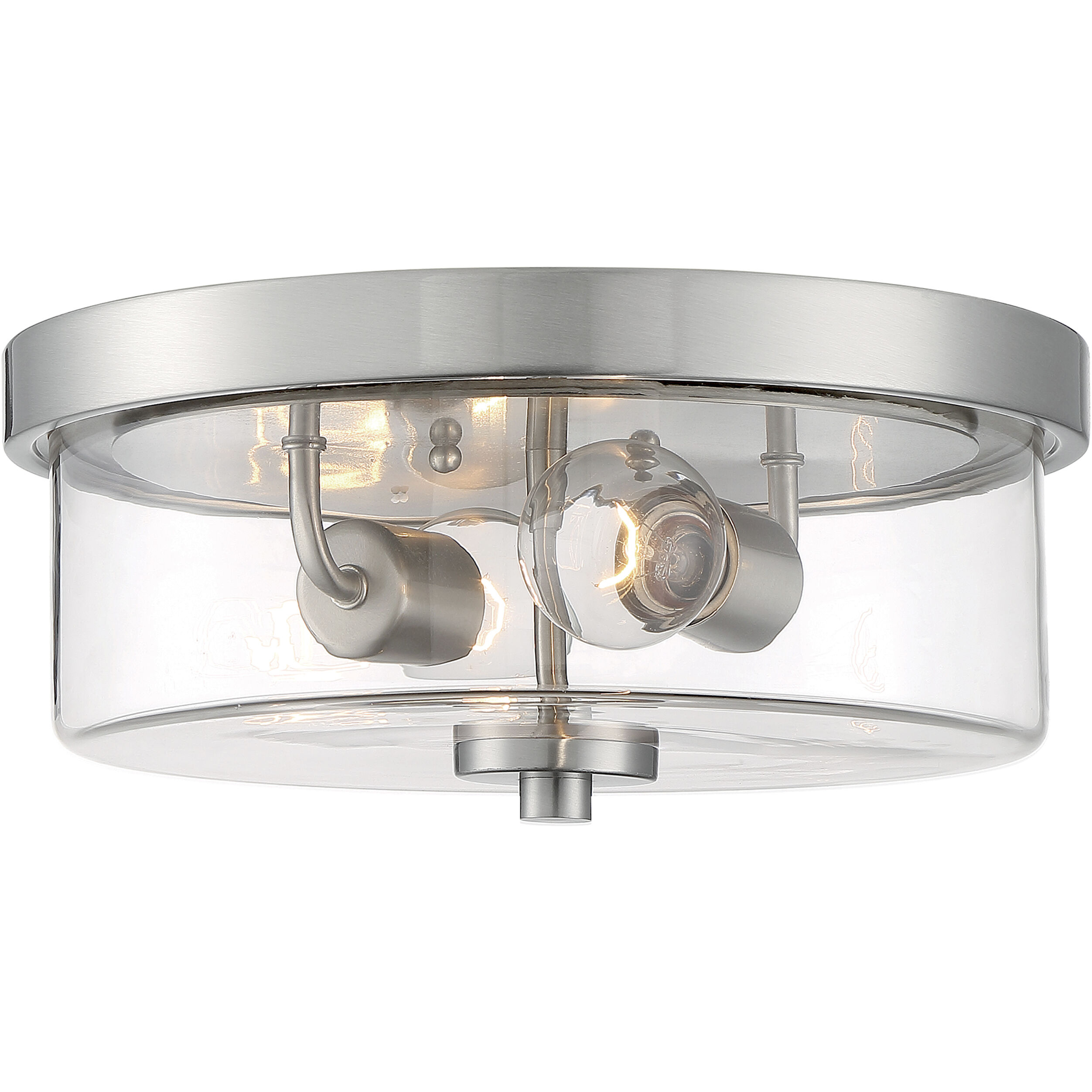 Sommerset 2 Light 13 inch Brushed Nickel Flush Mount Fixture Ceiling Light