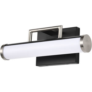 Solano LED 12 inch Black and Brushed Nickel Bath Vanity Light Wall Light