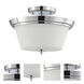 Bento 3 Light 13 inch Polished Chrome and Satin White Semi Flush Mount Ceiling Light