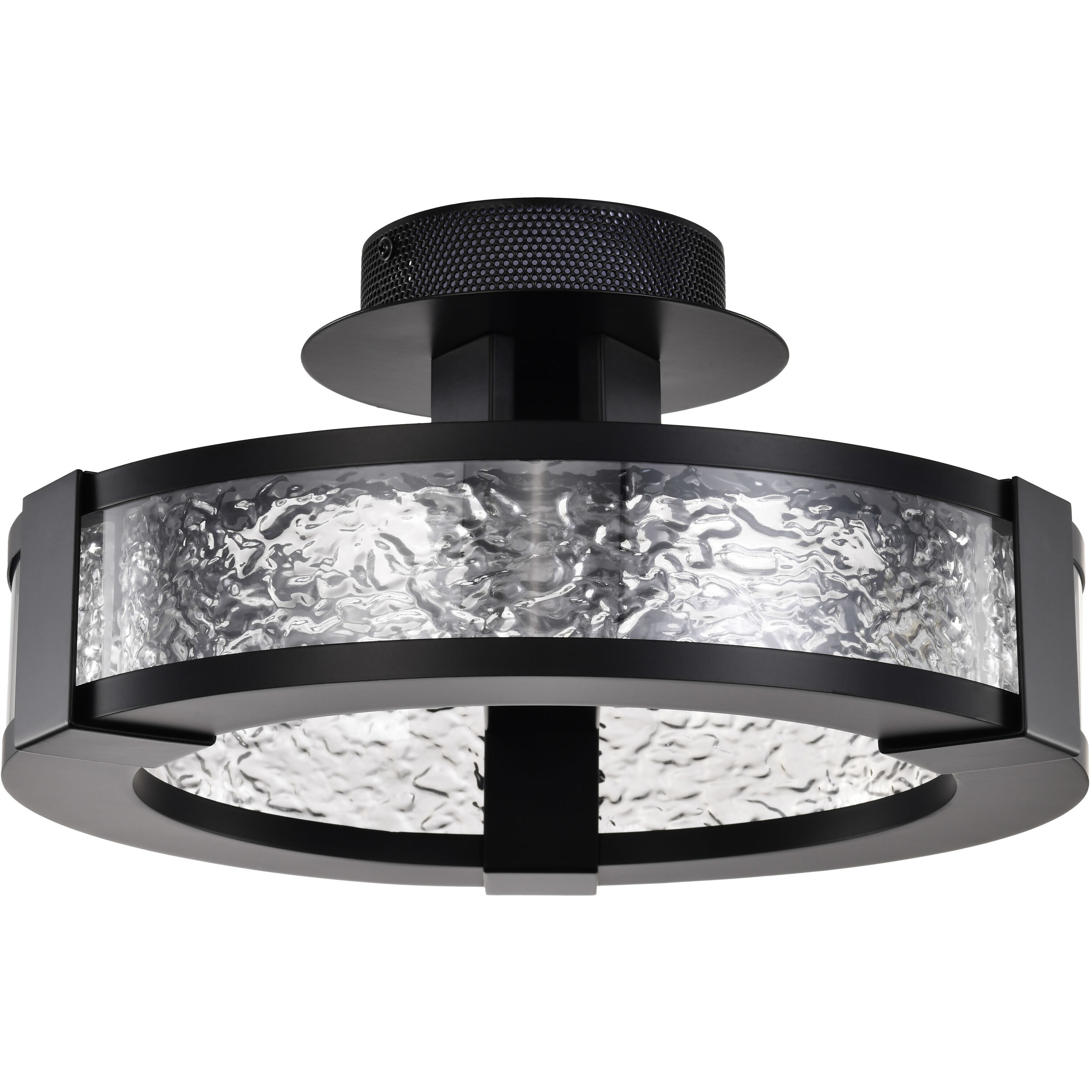 Darrow LED 13.75 inch Matte Black Semi Flush Mount Ceiling Light