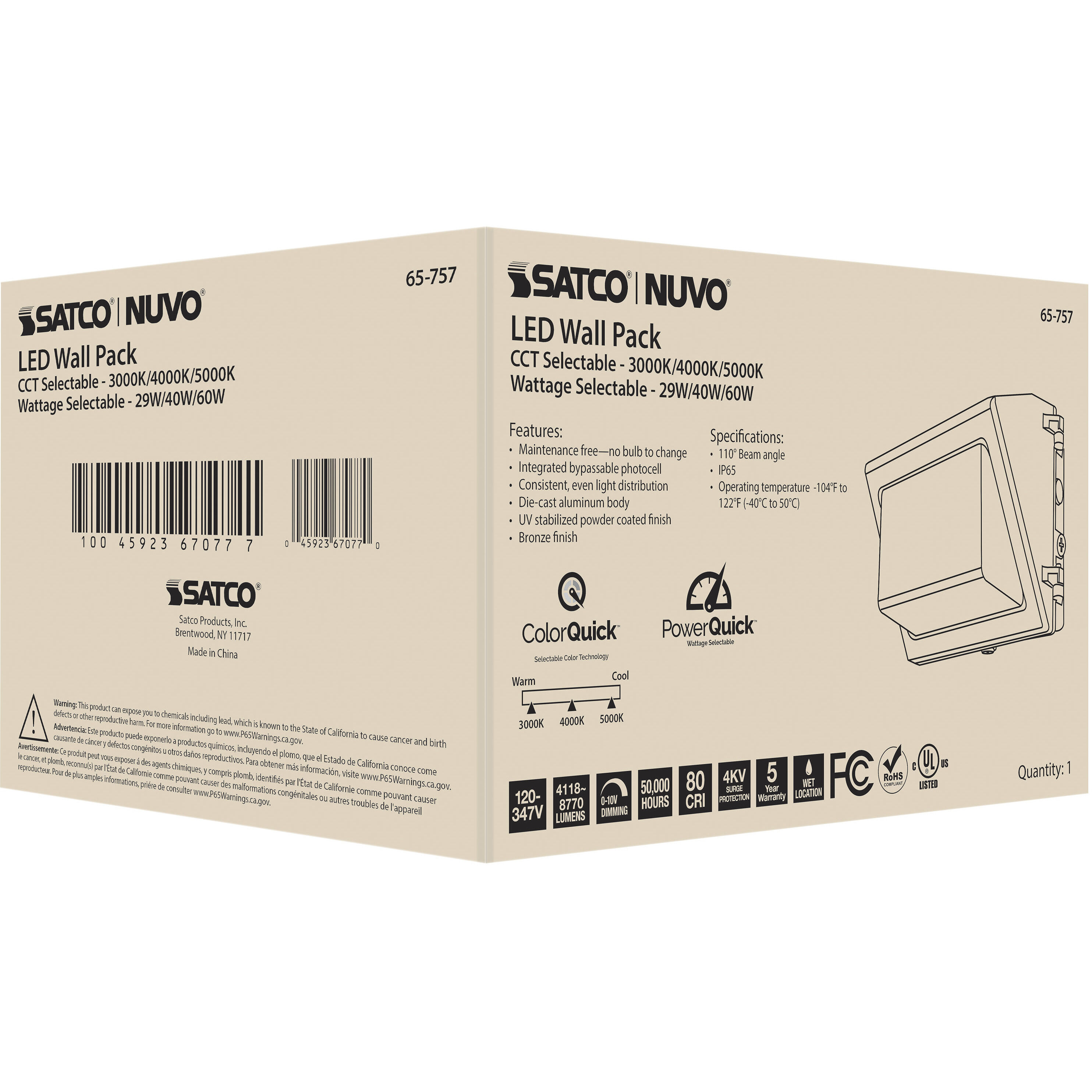 Brentwood LED 9 inch Bronze Outdoor/Indoor Wall Pack