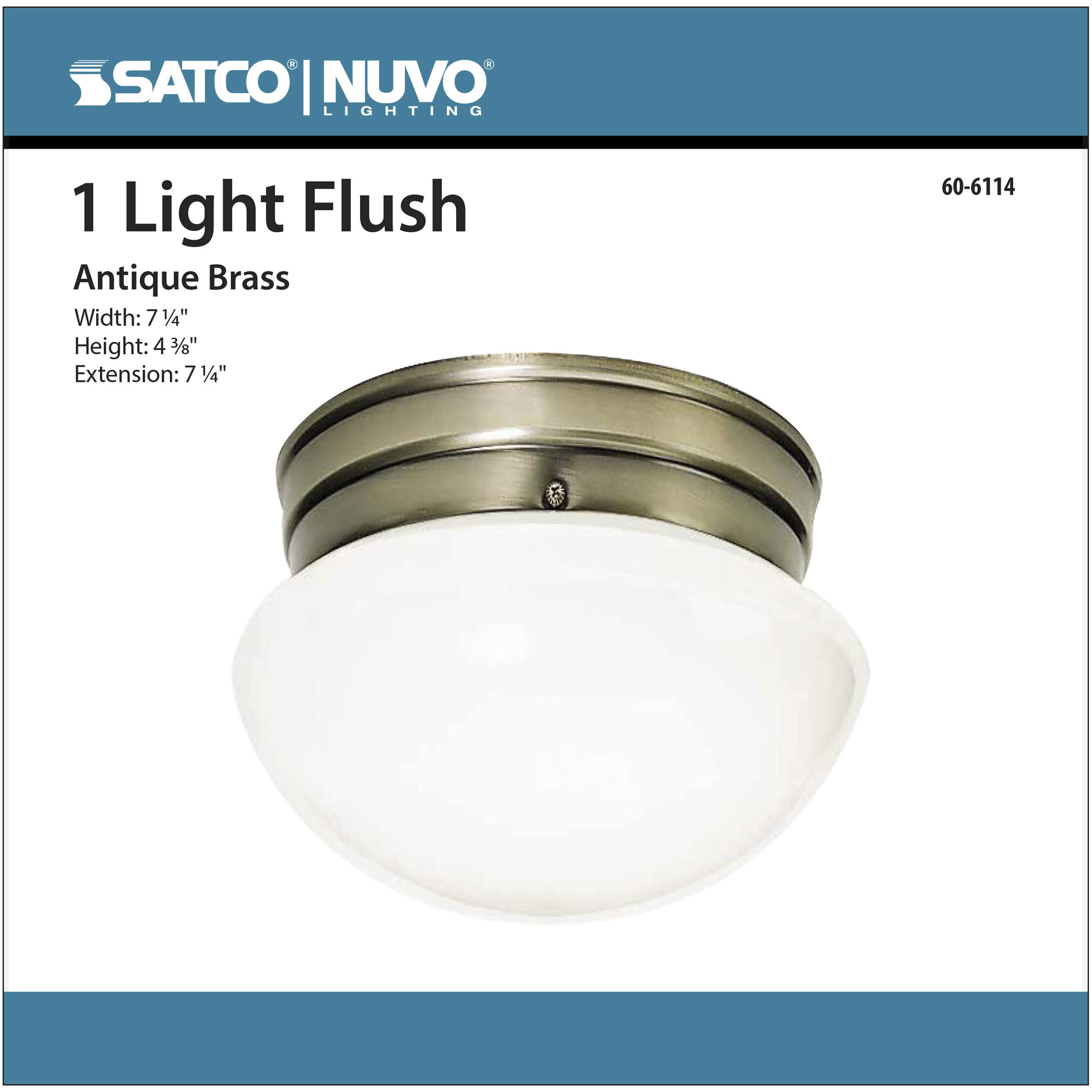 Brentwood 1 Light 8 inch Antique Brass Flush Mount Ceiling Light