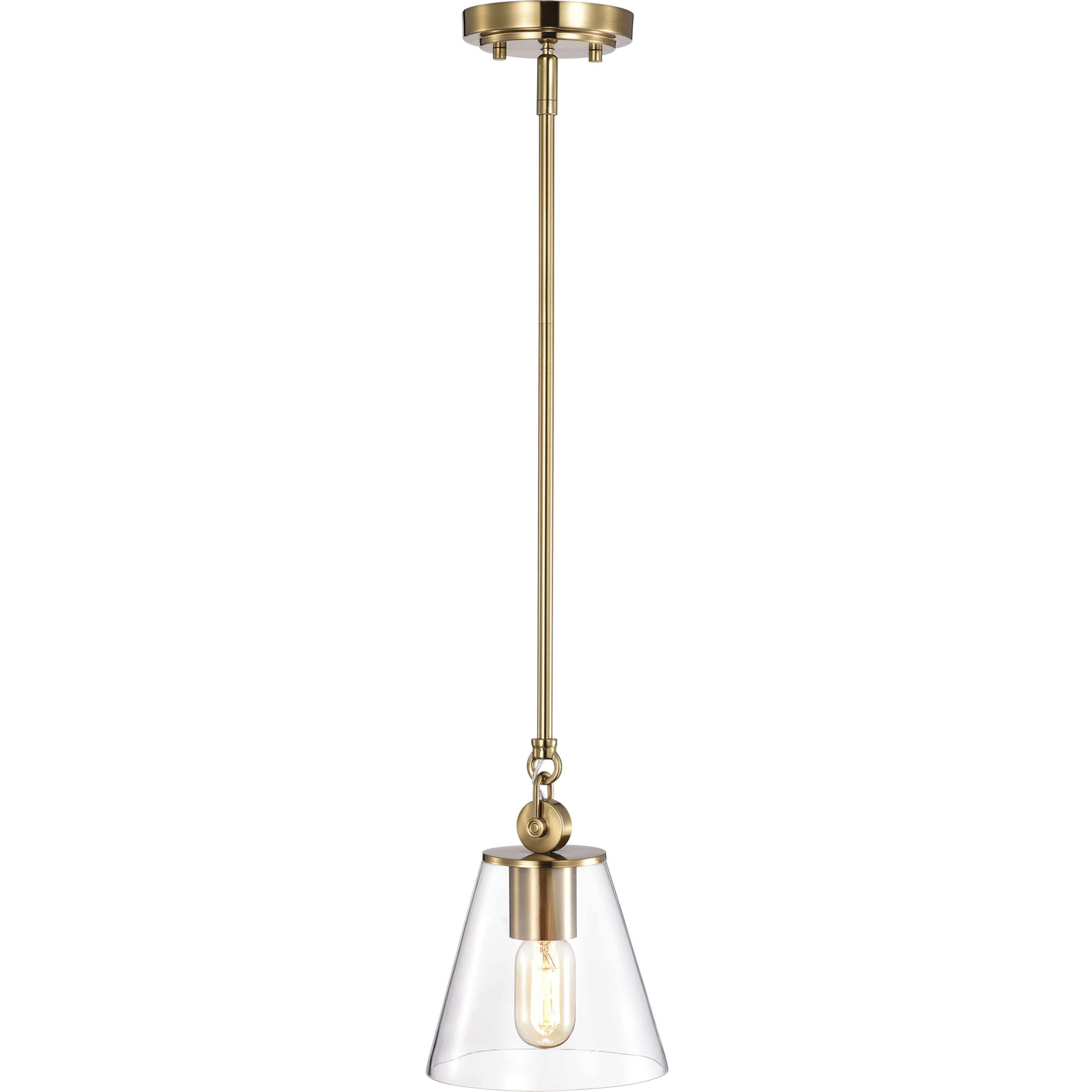 Dover 1 Light 7 inch Vintage Brass Pendant Ceiling Light