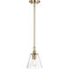 Dover 1 Light 7 inch Vintage Brass Pendant Ceiling Light