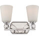 Connie 2 Light 14.38 inch Polished Nickel Vanity Light Wall Light