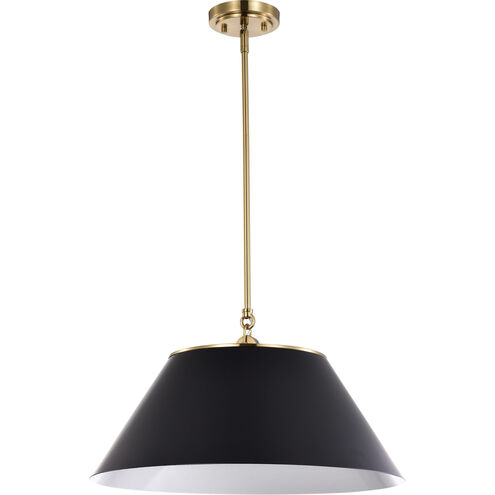 Dover 3 Light 20 inch Black/Vintage Brass Pendant Ceiling Light