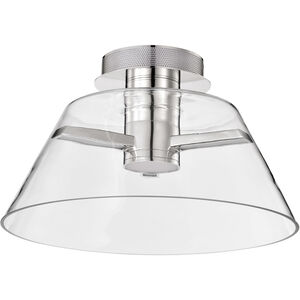Edmond LED 17 inch Polished Nickel Semi Flush Mount Ceiling Light
