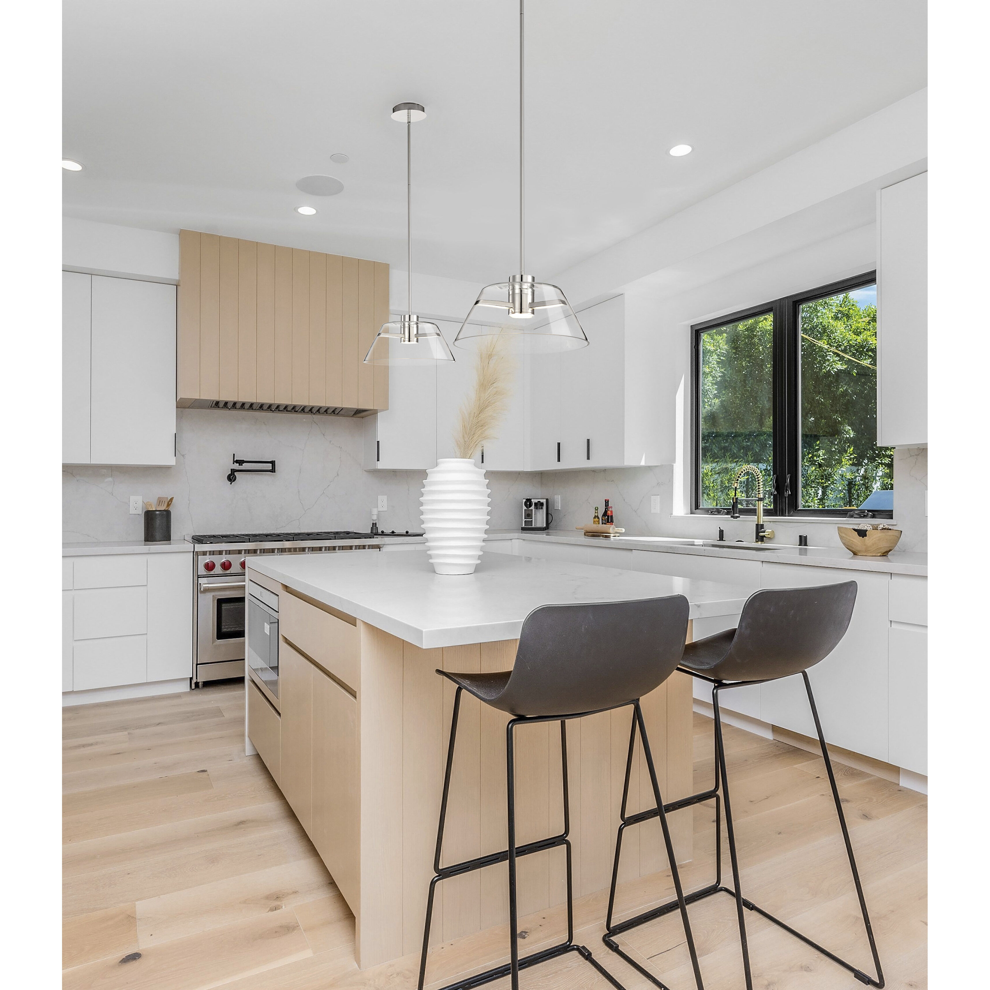 Edmond LED 17 inch Polished Nickel Pendant Ceiling Light