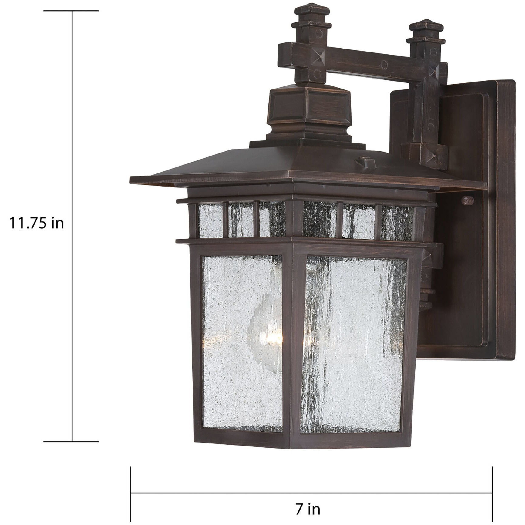 Cove Neck 1 Light 12 inch Rustic Bronze Outdoor Wall Lantern