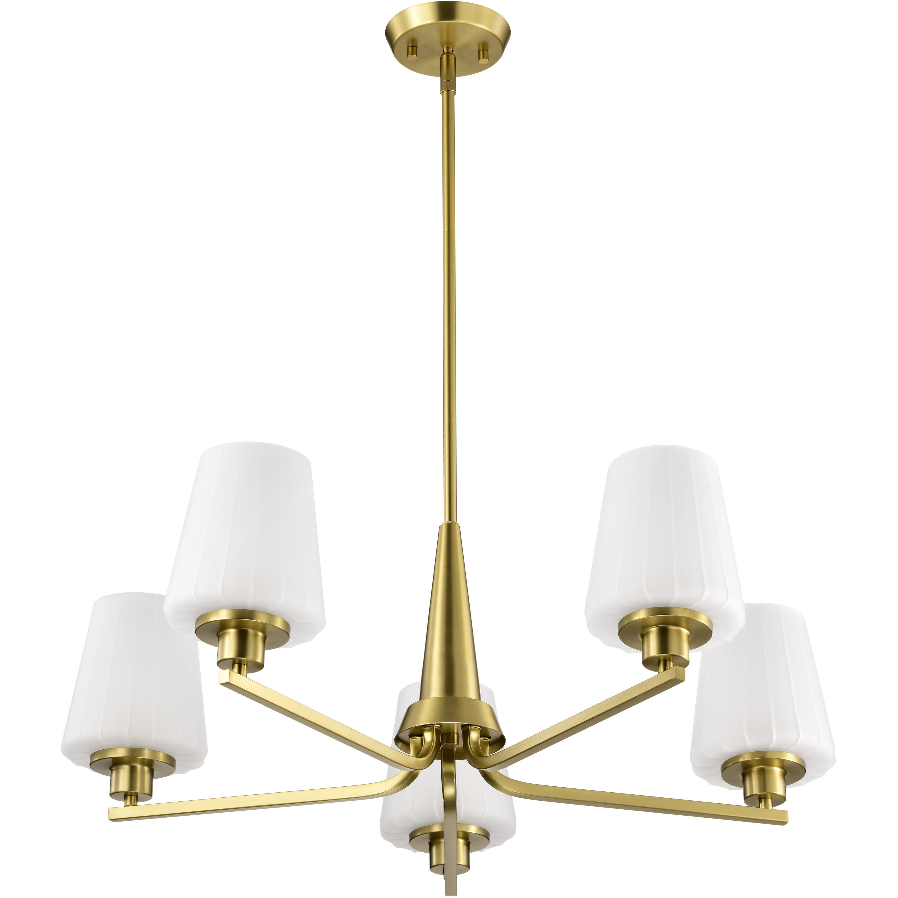Lune 30 inch Vintage Brass Chandelier Ceiling Light