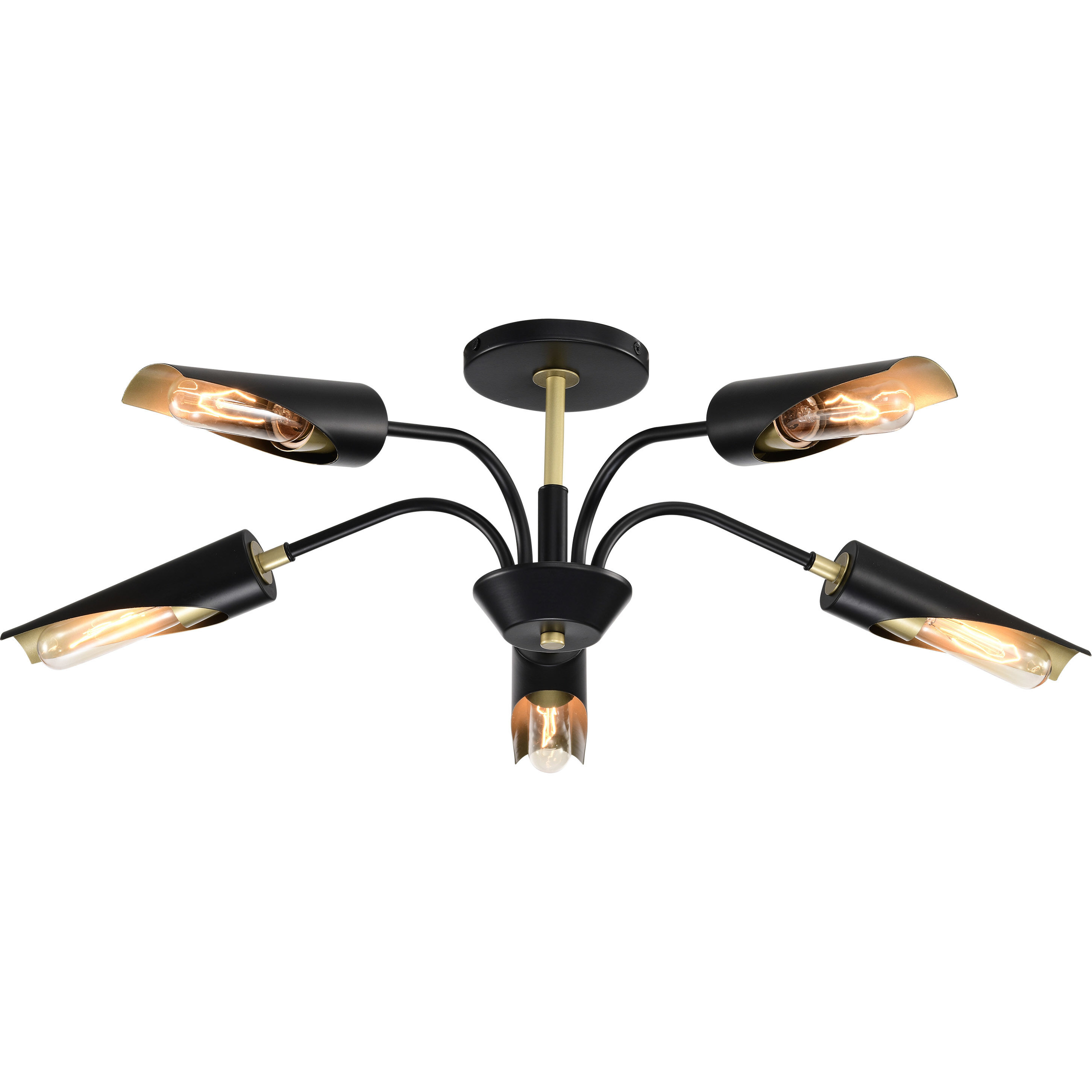 Marc 5 Light 28.5 inch Matte Black Chandelier Ceiling Light
