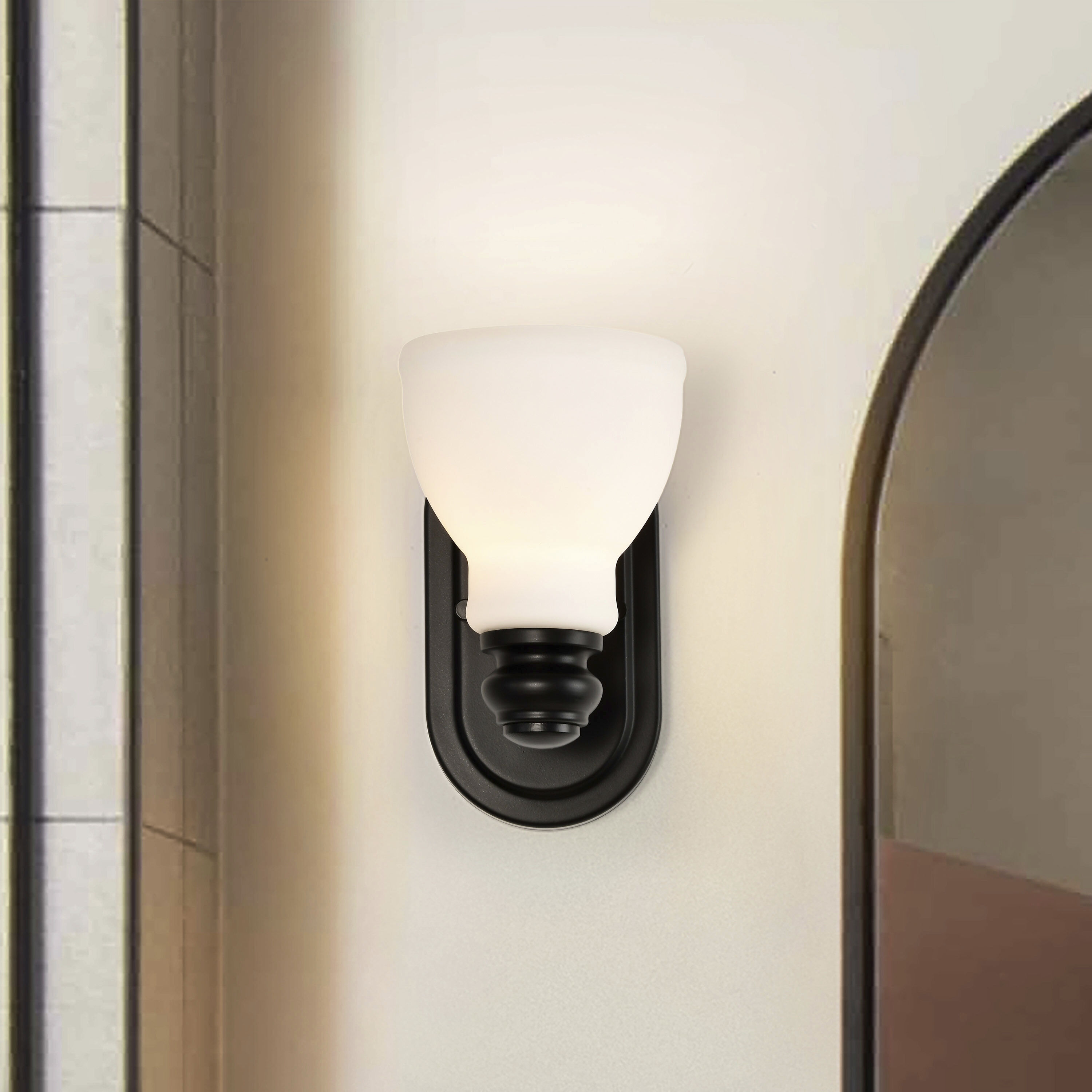 Russel 1 Light 5.38 inch Matte Black Vanity Light Wall Light