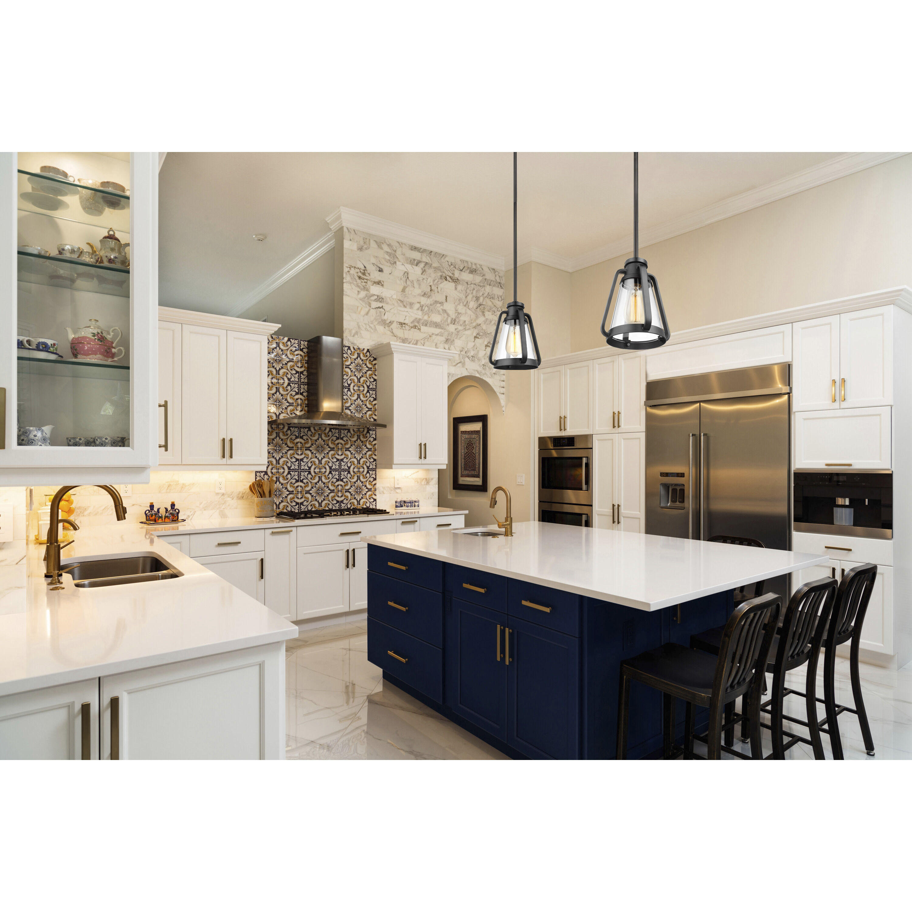 Everett 1 Light 7.13 inch Matte Black Mini-Pendant Ceiling Light