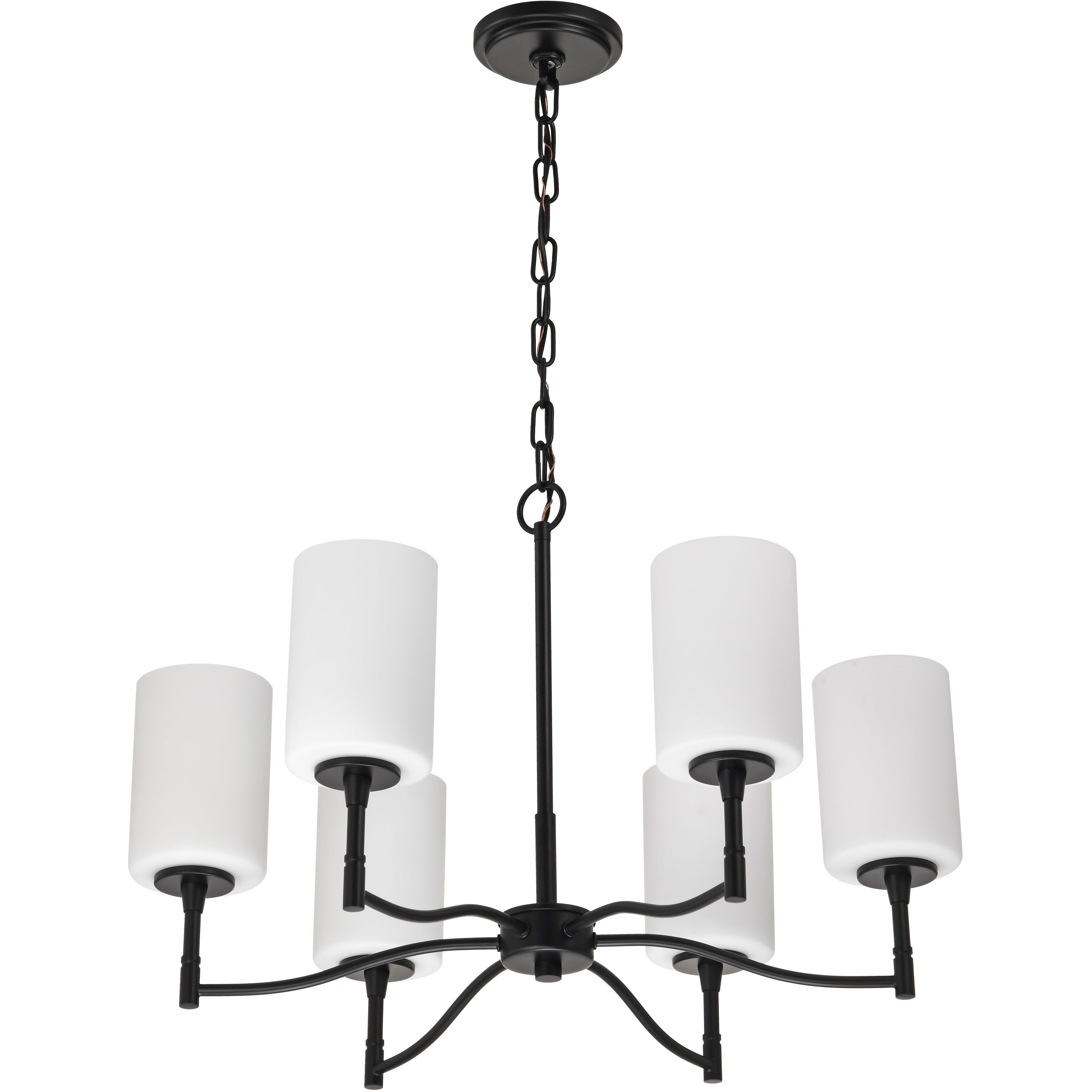 Liam 25 inch Matte Black Chandelier Ceiling Light
