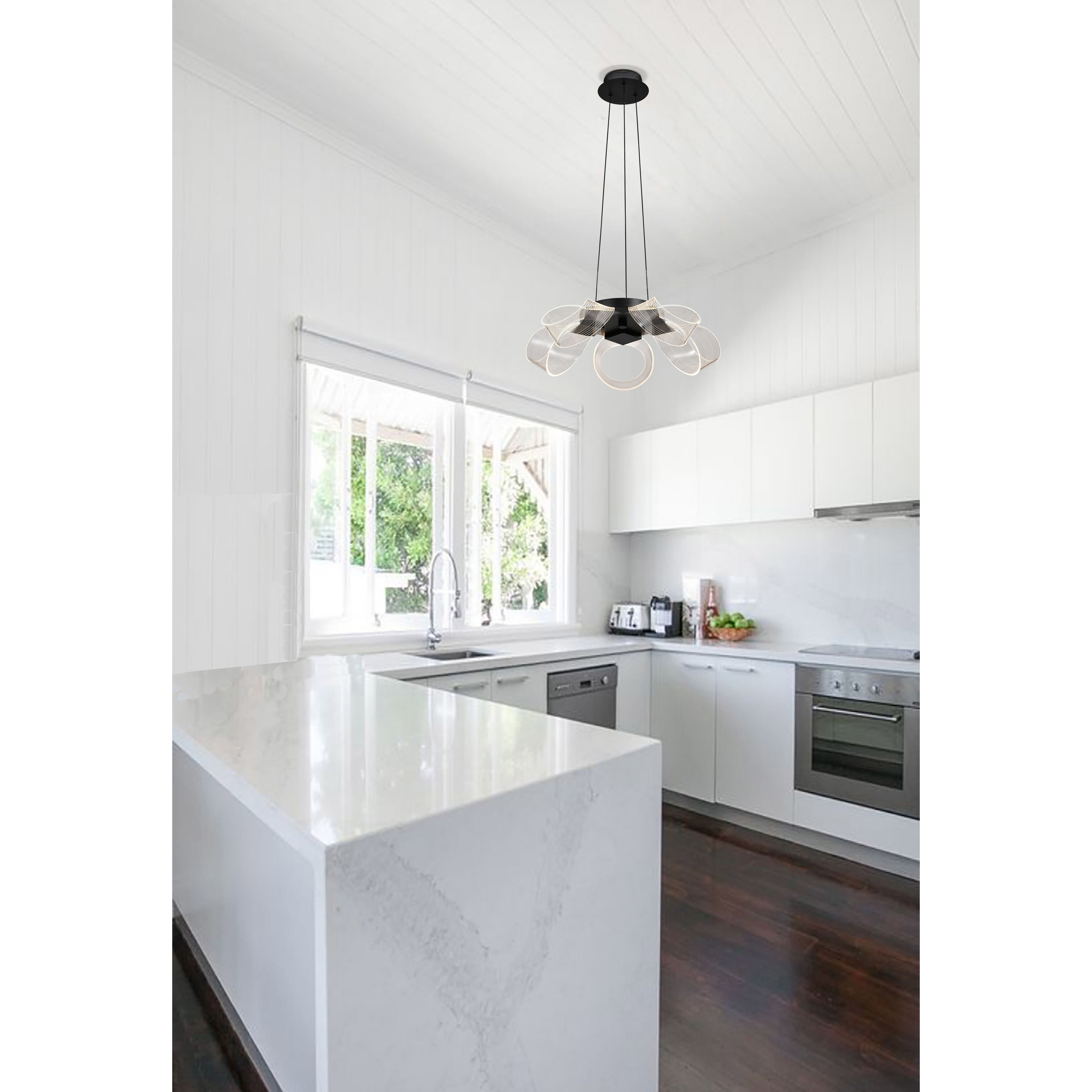 Barnett LED 20.88 inch Matte Black Chandelier Ceiling Light