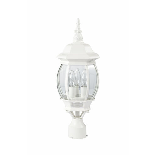 Central Park 3 Light 21 inch White Outdoor Post Lantern
