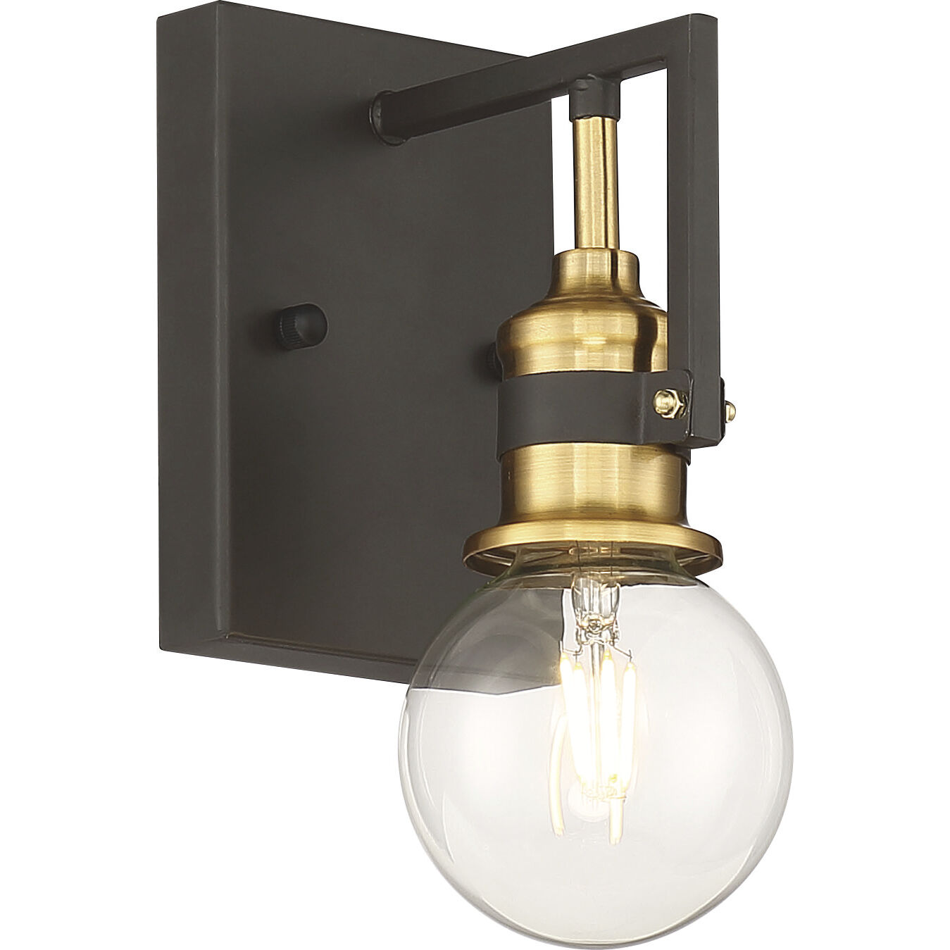 Intention 1 Light 5 inch Warm Brass and Black Vanity Light Wall Light