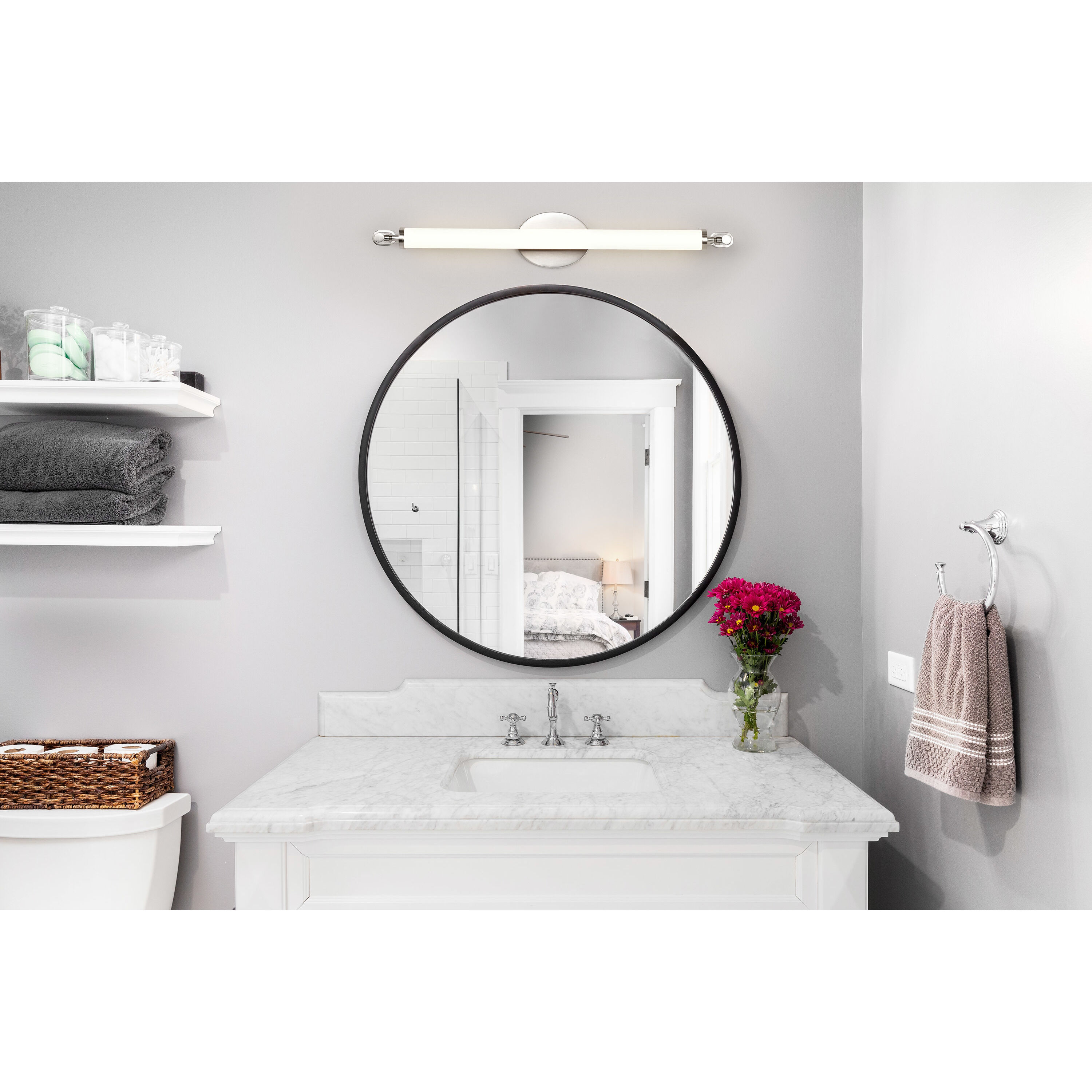 Edgeworth LED 27.75 inch Brushed Nickel Vanity Light Wall Light