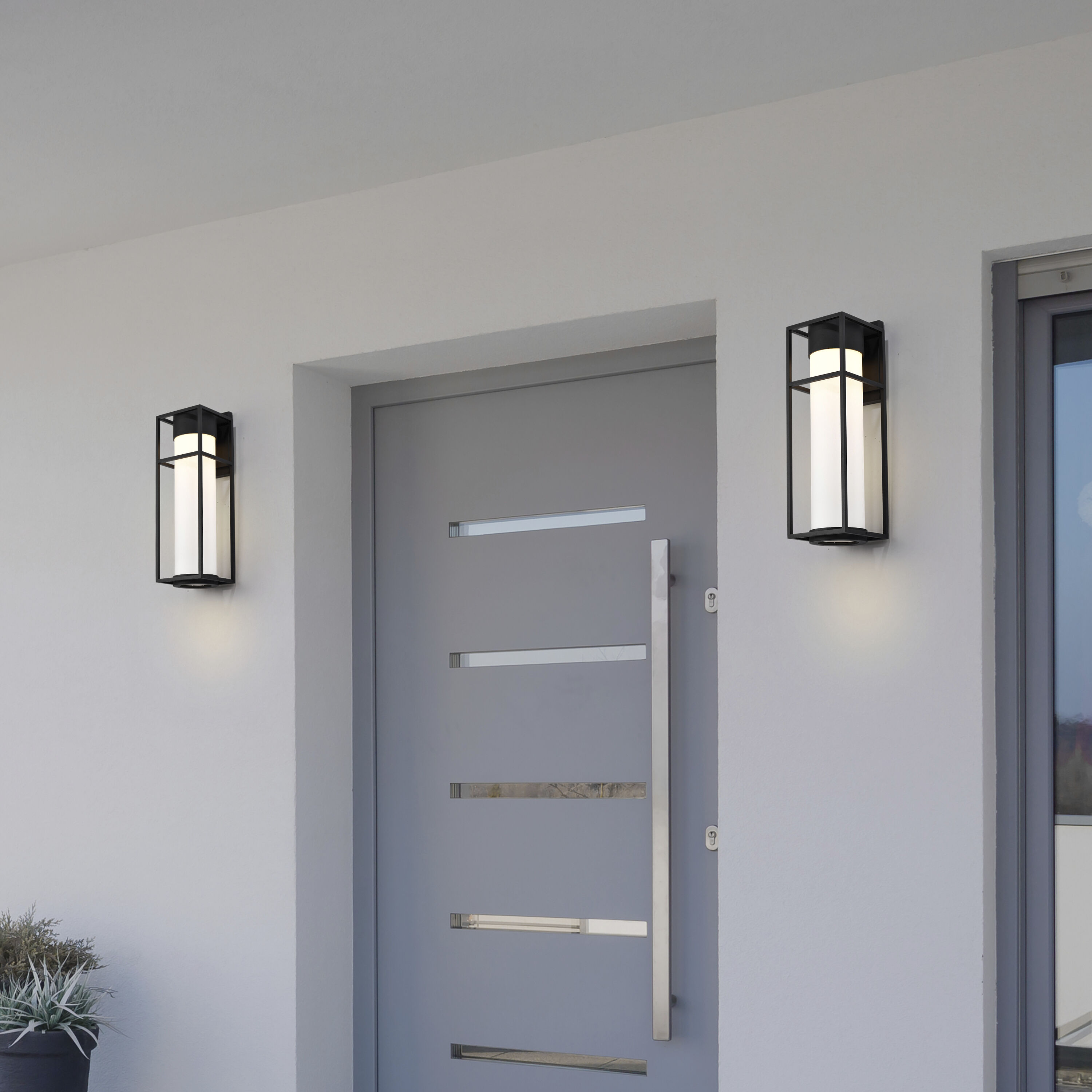Ledges LED 16 inch Matte Black Outdoor Wall Sconce