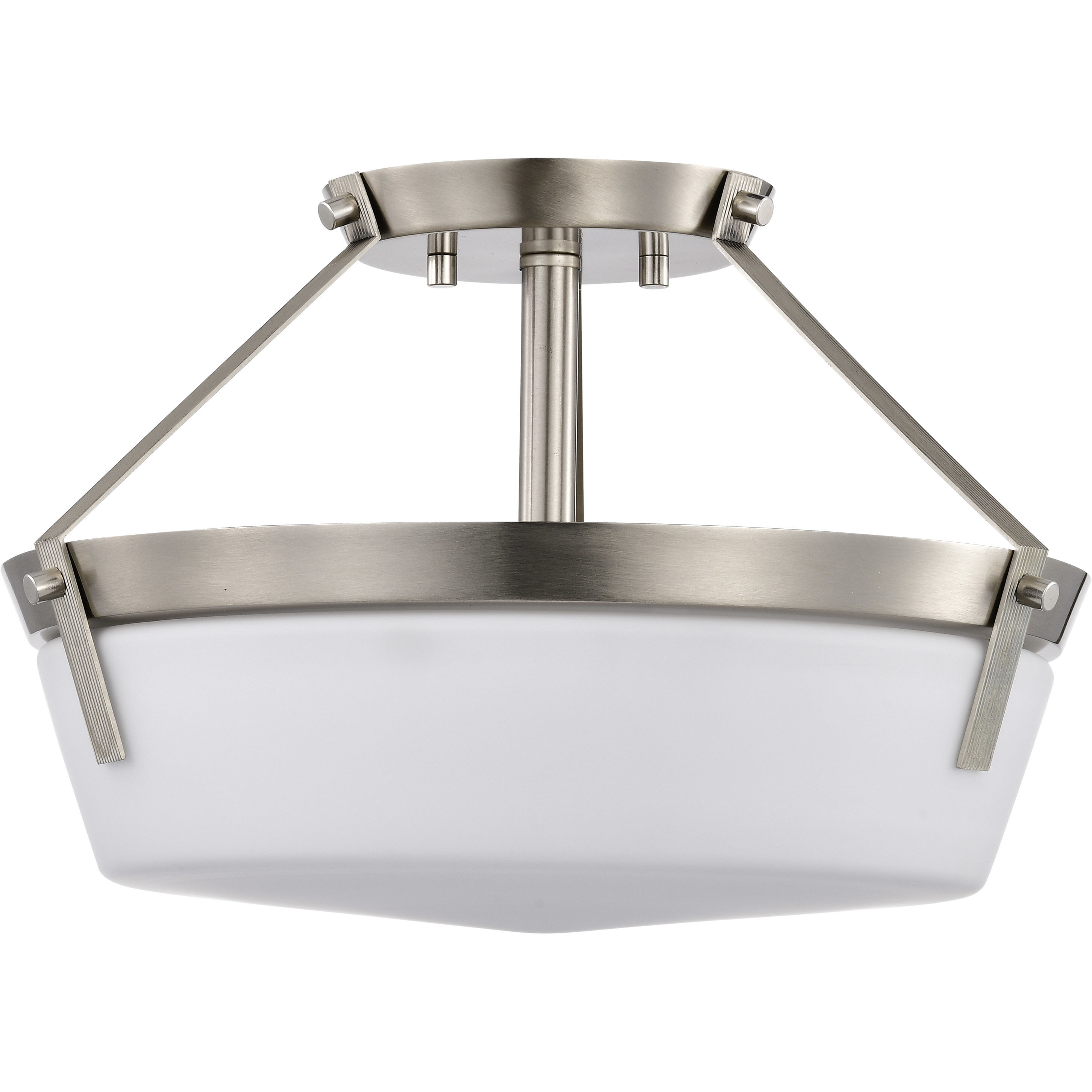 Rowen 3 Light 14.63 inch Brushed Nickel Semi Flush Mount Ceiling Light