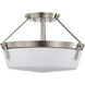 Rowen 3 Light 14.63 inch Brushed Nickel Semi Flush Mount Ceiling Light