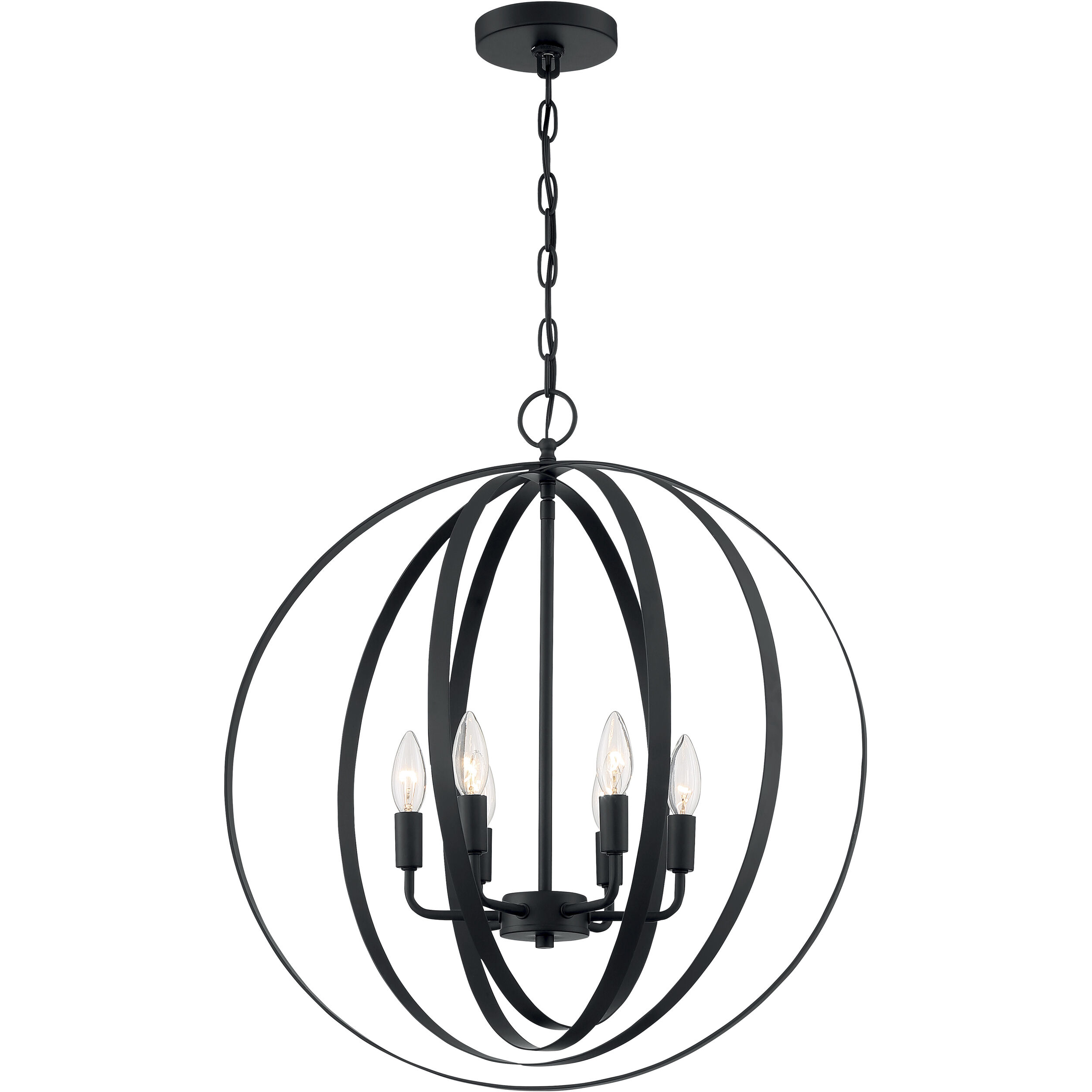 Pendleton 6 Light 22 inch Matte Black Pendant Ceiling Light
