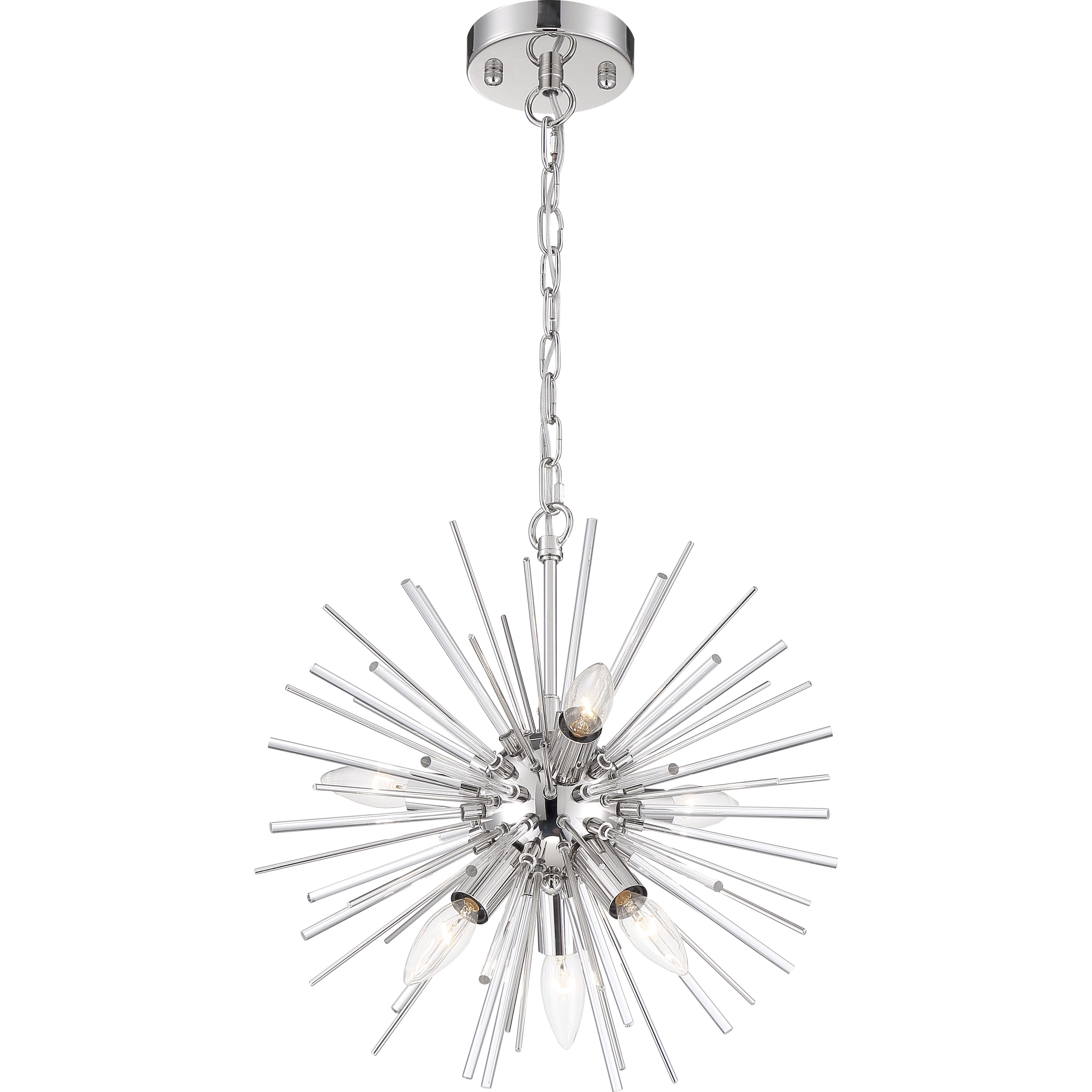Cirrus 6 Light 16 inch Polished Nickel Chandelier Ceiling Light