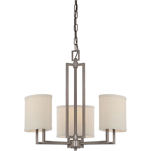 Gemini 3 Light 21 inch Hazel Bronze Chandelier Ceiling Light