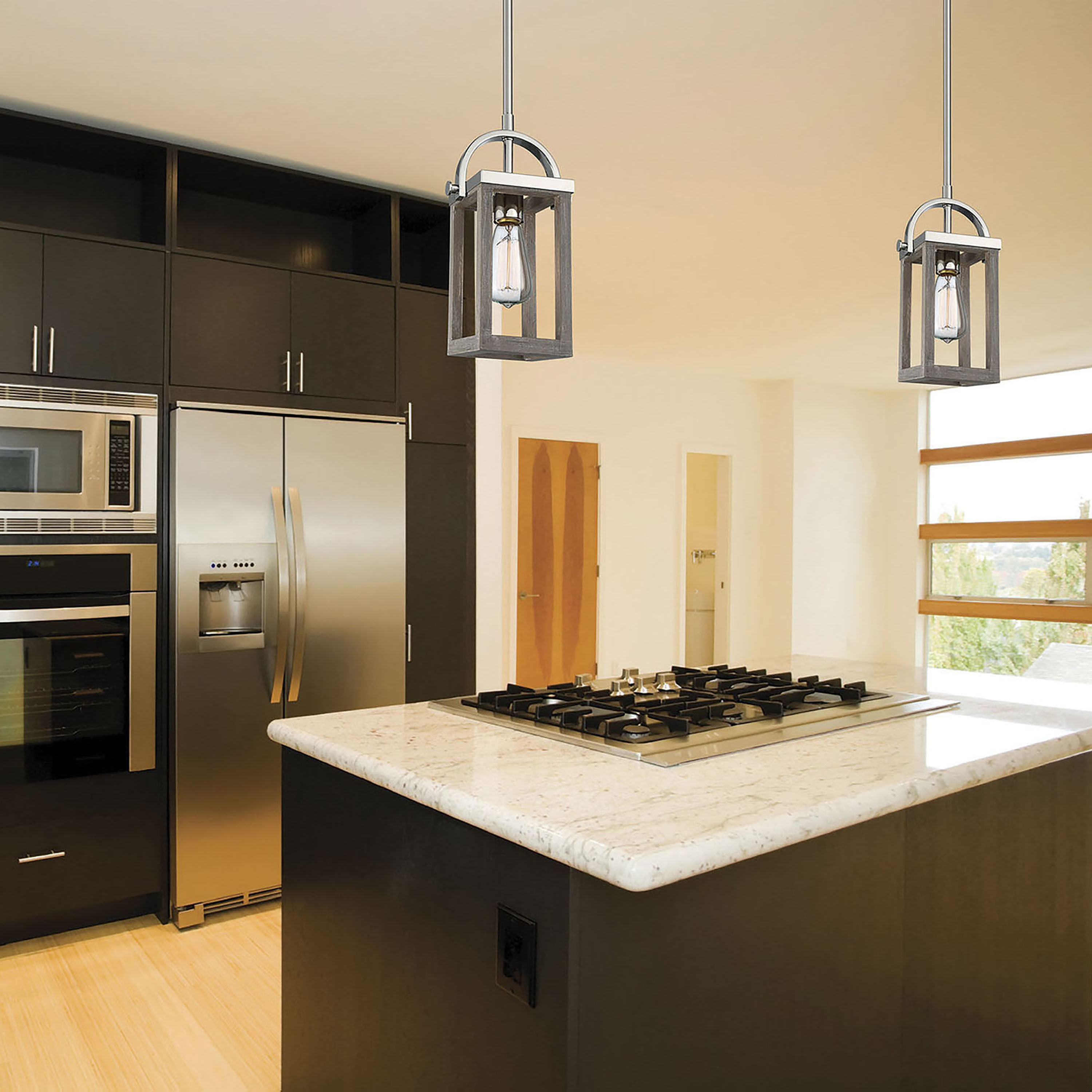 Bliss 1 Light 6.75 inch Driftwood and Polished Nickel Accents Mini Pendant Ceiling Light