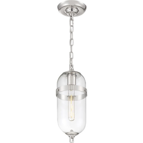 Fathom 1 Light 6 inch Polished Nickel and Clear Mini Pendant Ceiling Light