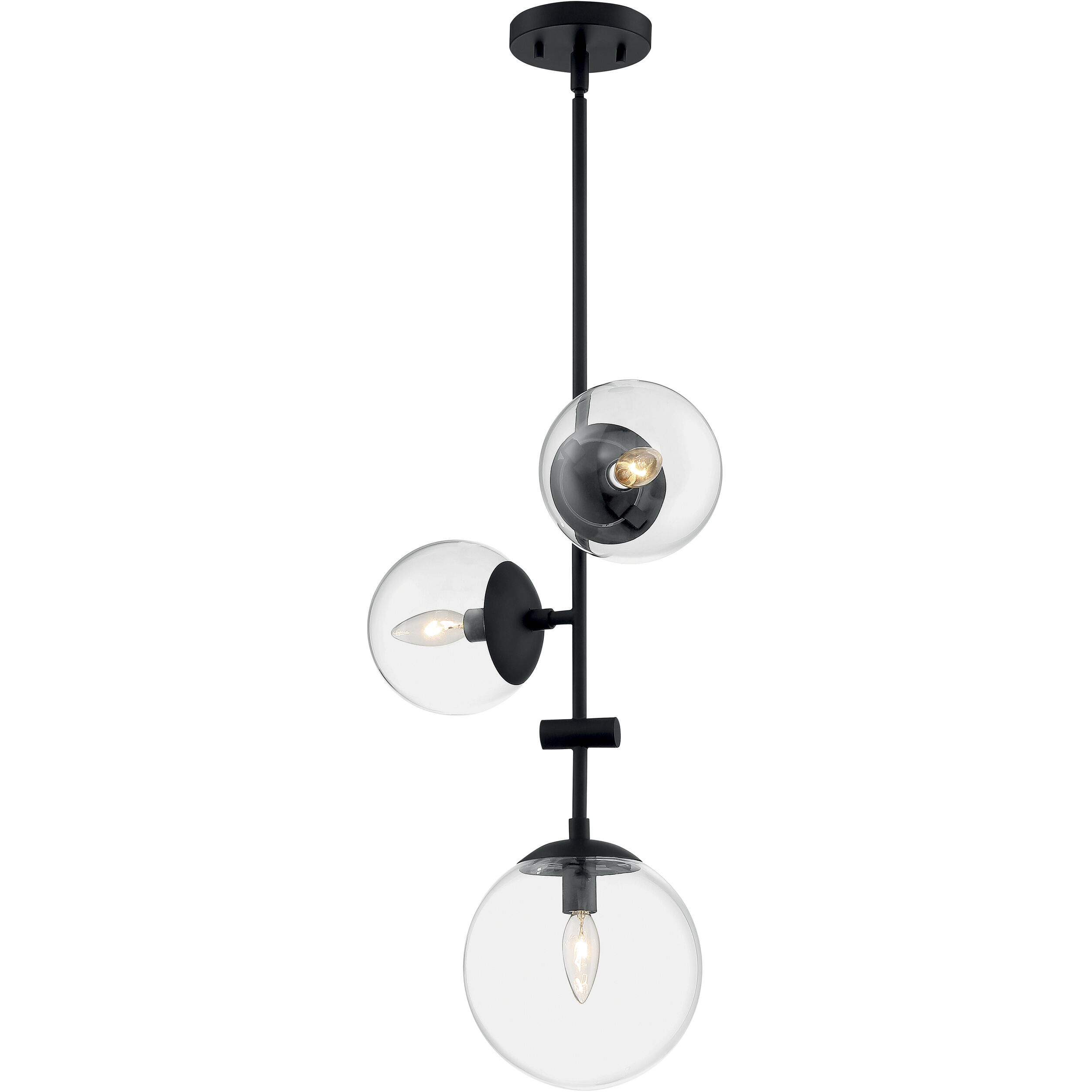 Sky 3 Light 15 inch Matte Black Pendant Ceiling Light
