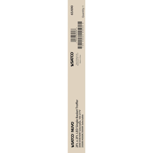 Brentwood LED 24 inch White Troffer Ceiling Light, Center Basket