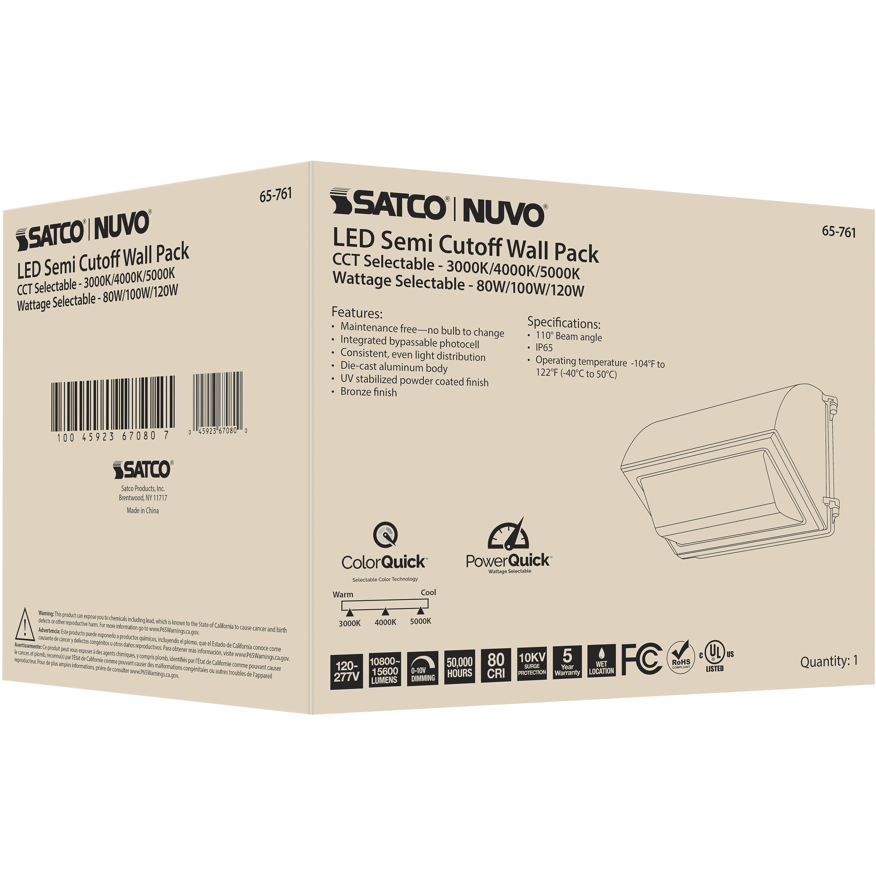 Brentwood LED 10 inch Bronze Outdoor/Indoor Wall Pack