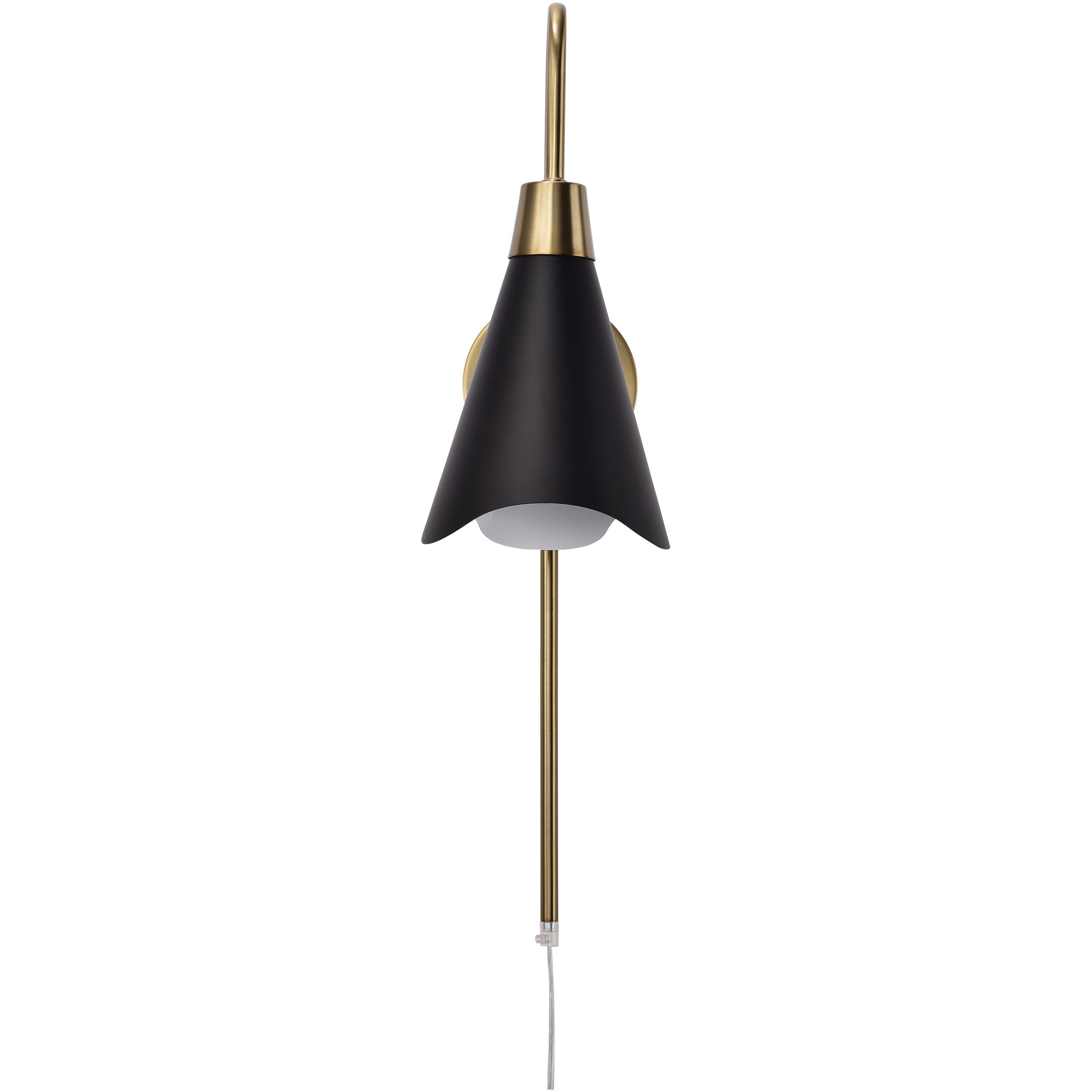 Tango 1 Light 6 inch Matte Black/Burnished Brass Bathroom Vanity Lights Wall Light