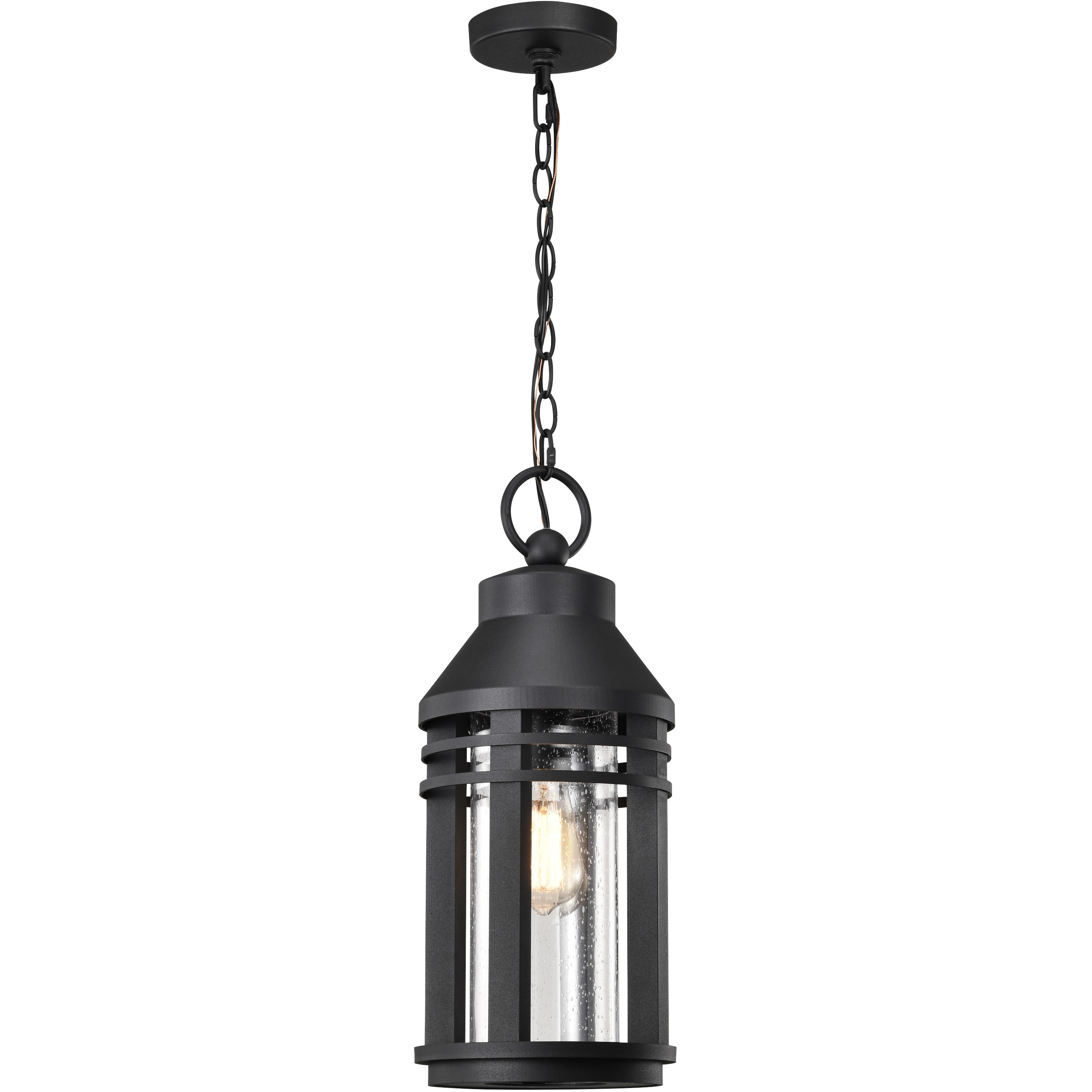 Wilton 1 Light 8.25 inch Matte Black Outdoor Hanging Light
