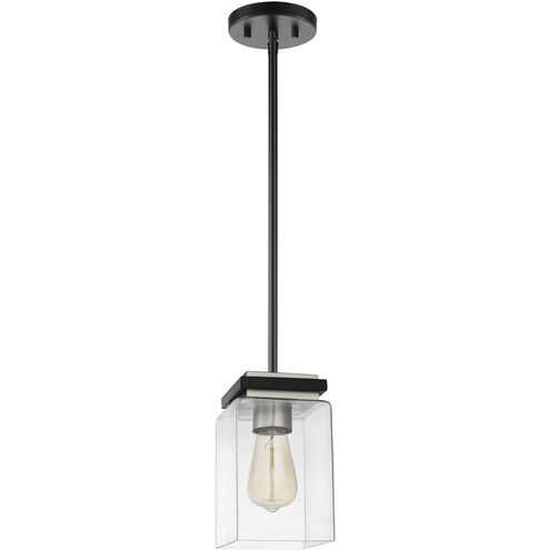 Crossroads 1 Light 5 inch Matte Black Mini-Pendant Ceiling Light