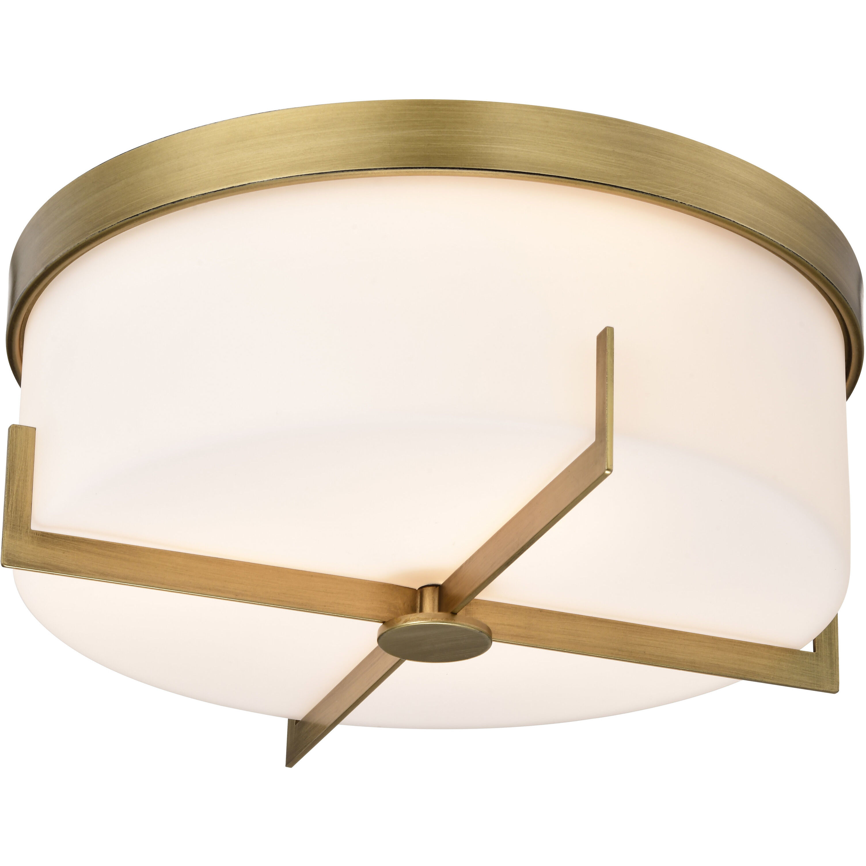 Roselle 14.38 inch Natural Brass Flush Mount Ceiling Light