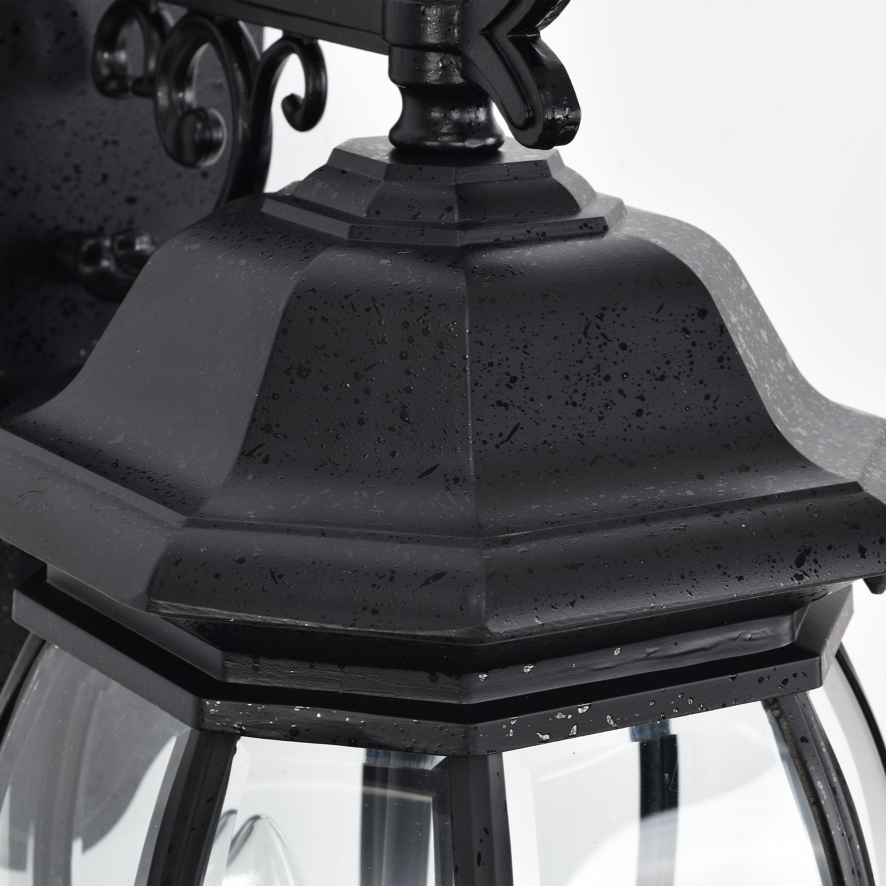 Central Park 3 Light 23 inch Textured Black Outdoor Wall Lantern