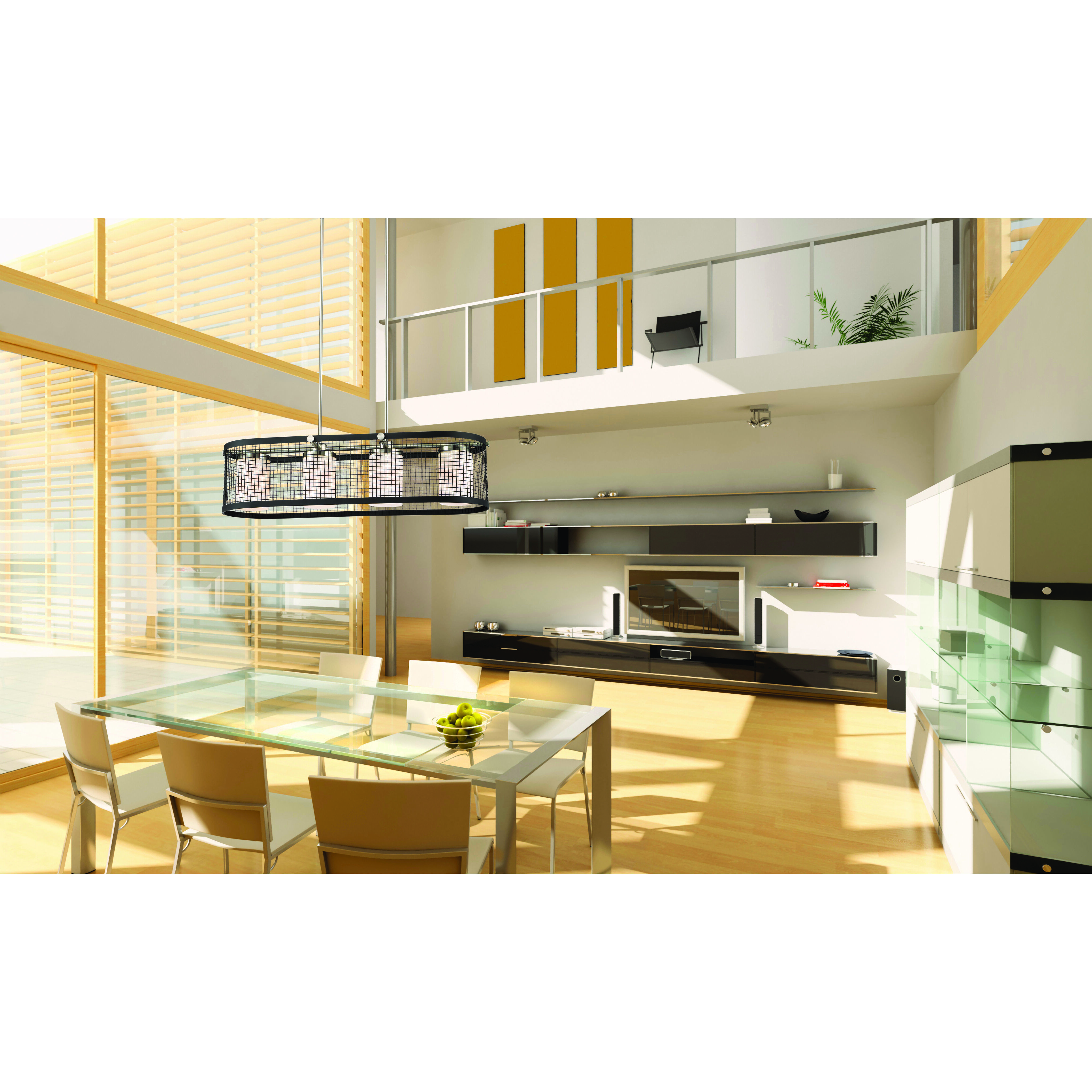 Pratt 4 Light 38.75 inch Black and Brushed Nickel Accents Island Pendant Ceiling Light