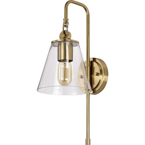 Dover 1 Light 7 inch Vintage Brass Bathroom Vanity Lights Wall Light