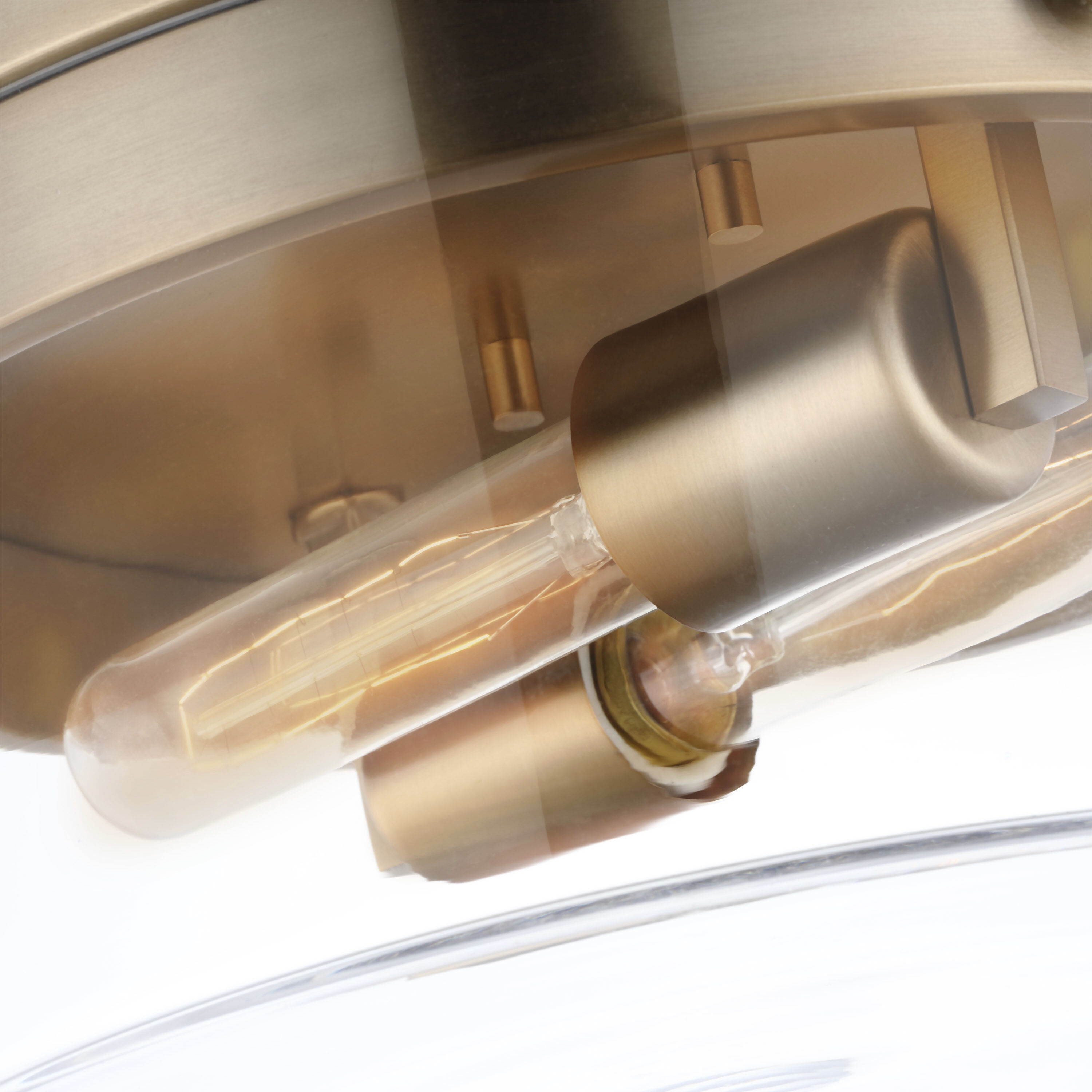 Intersection 2 Light 14 inch Burnished Brass Flush Ceiling Light